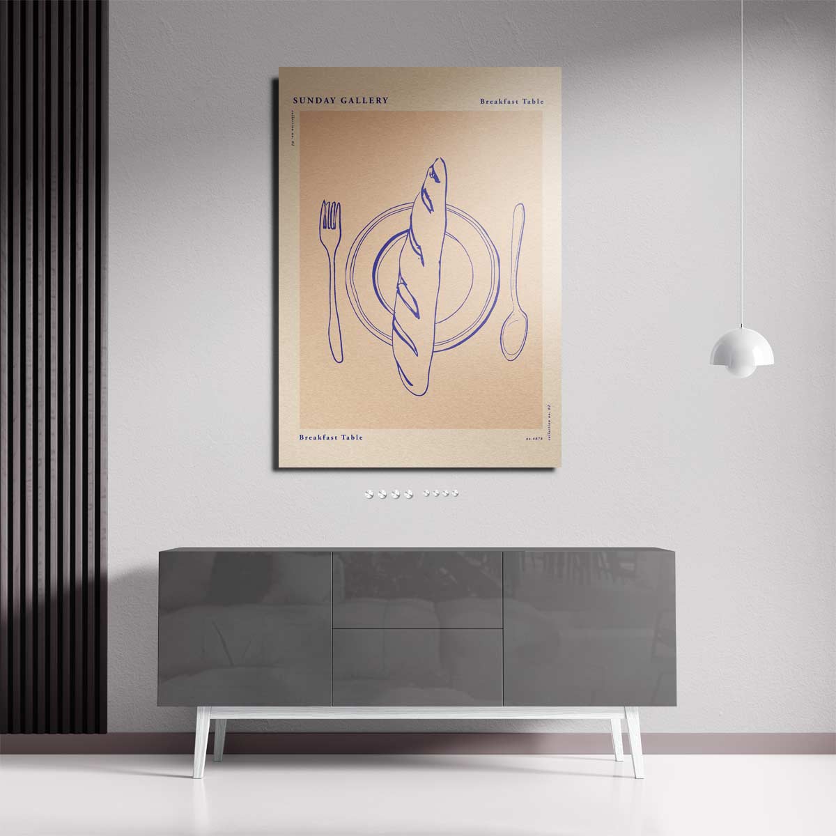 Ontbijt Tafel Illustratie Kunstwerk-canvas-dibond-plexiglas-wanddecoratie-WallArtistic