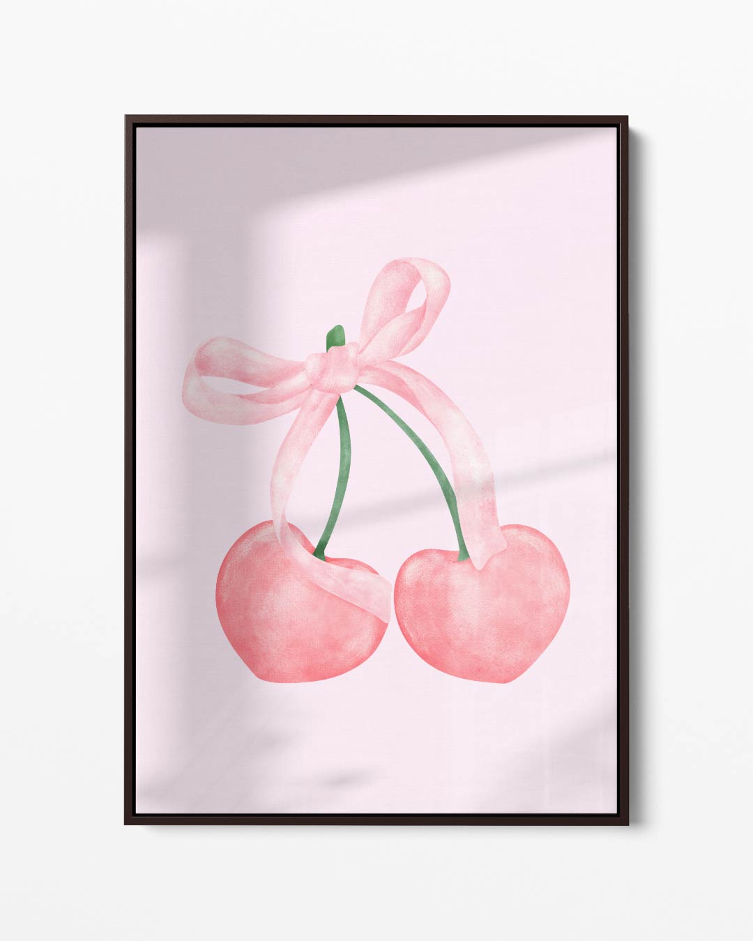 Zachte Kersen met Strik Kunstwerk-canvas-dibond-plexiglas-wanddecoratie-WallArtistic