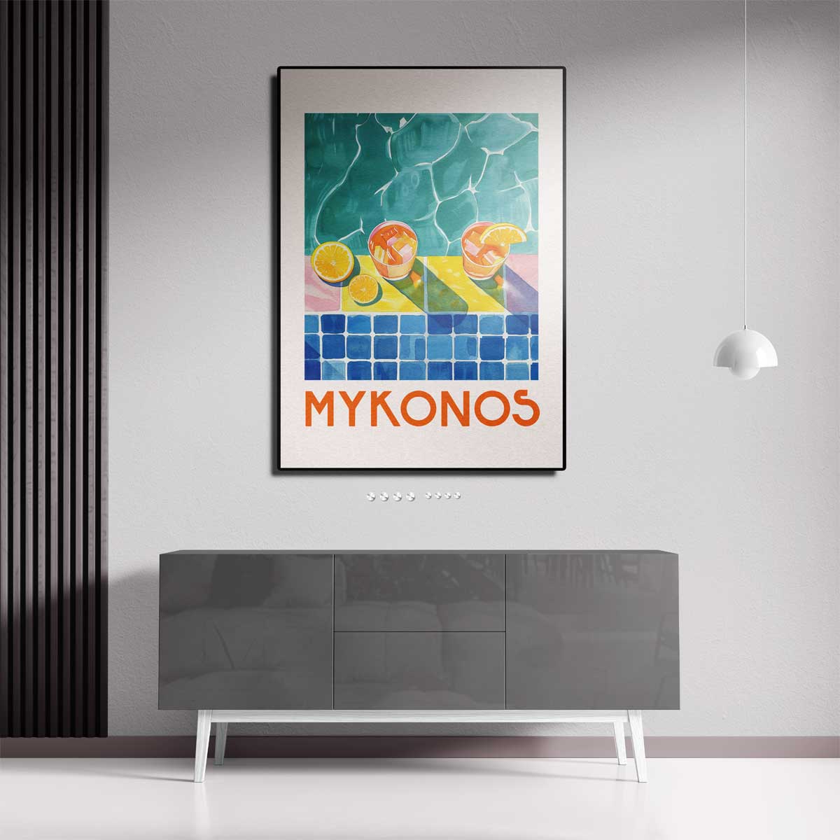 Zomerse Mykonos Kunstwerk-canvas-dibond-plexiglas-wanddecoratie-WallArtistic