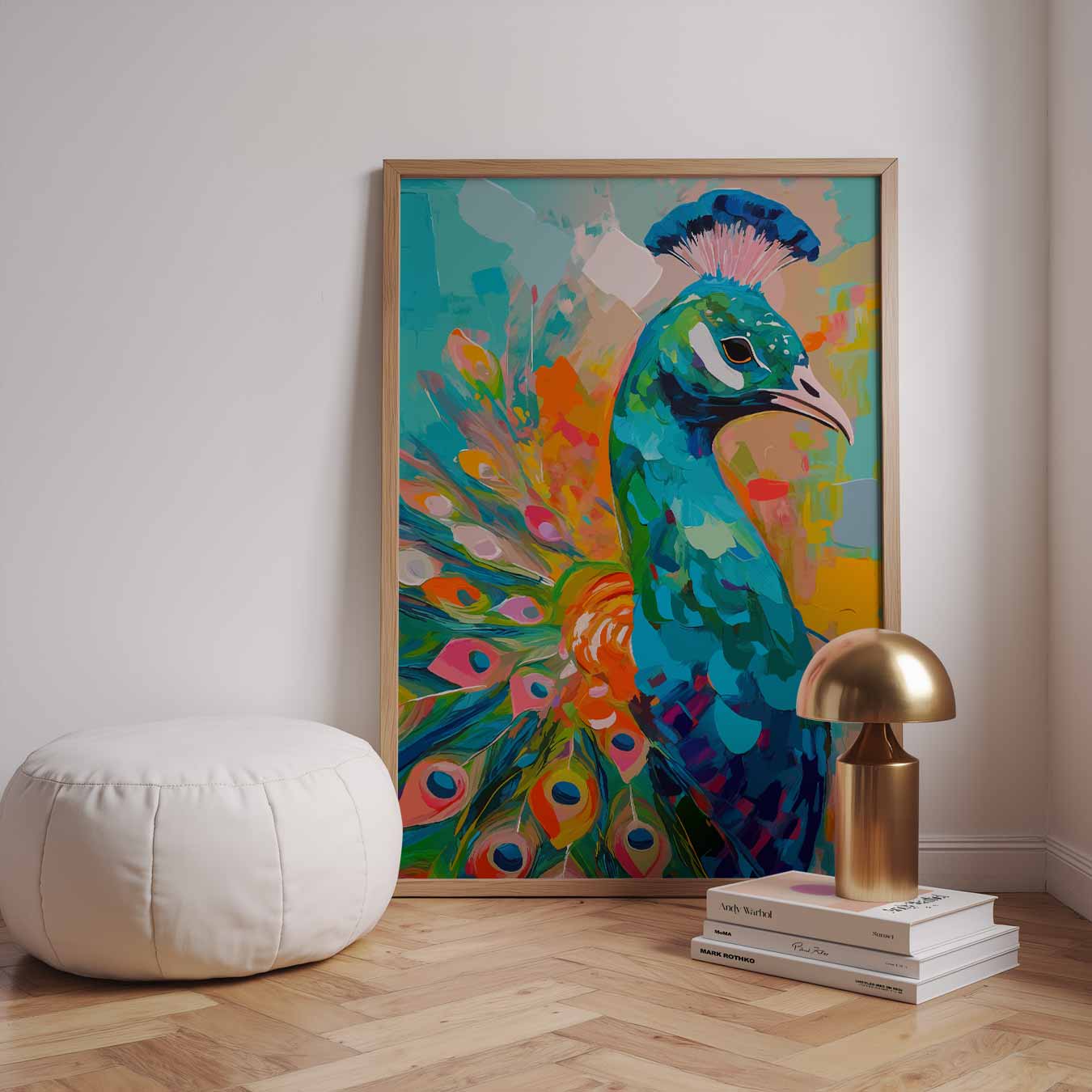 Kleurrijke Pauw Inspiratie Poster-WallArtistic