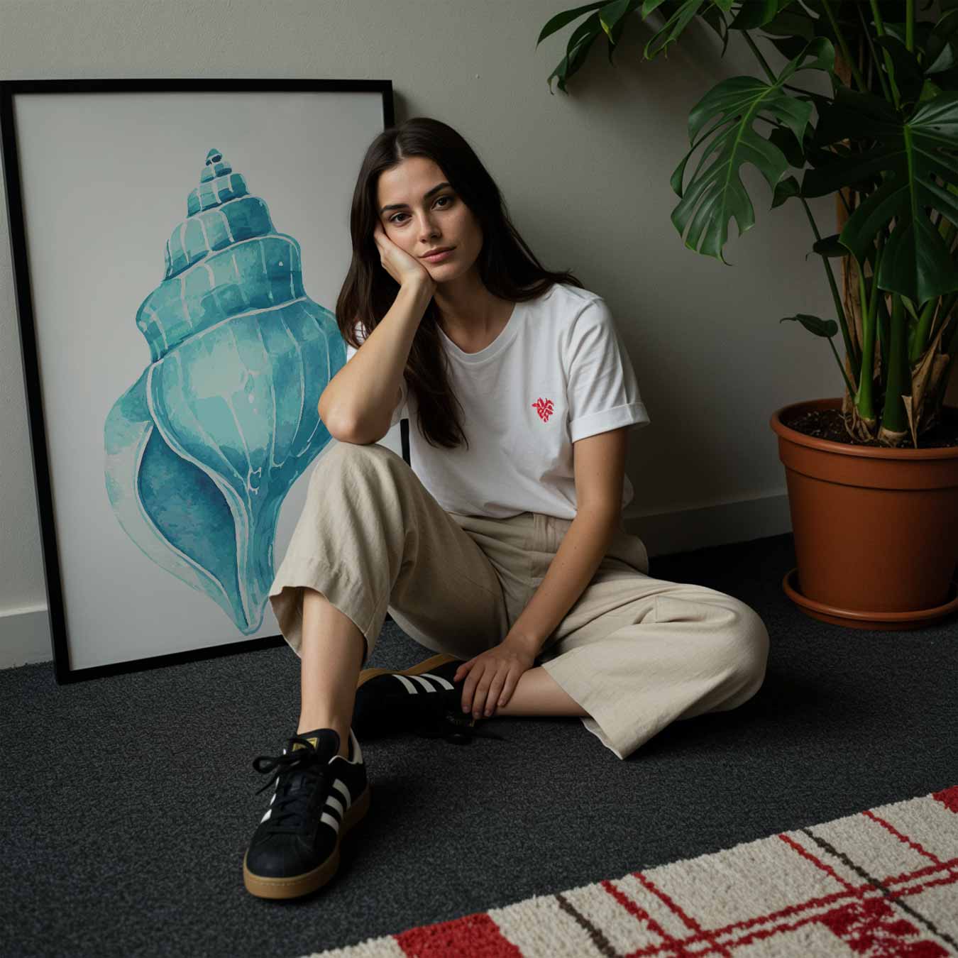 Schelpenkunst in Turquoise Poster-WallArtistic