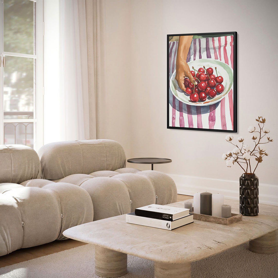 Kersen op tafel Kunstwerk
