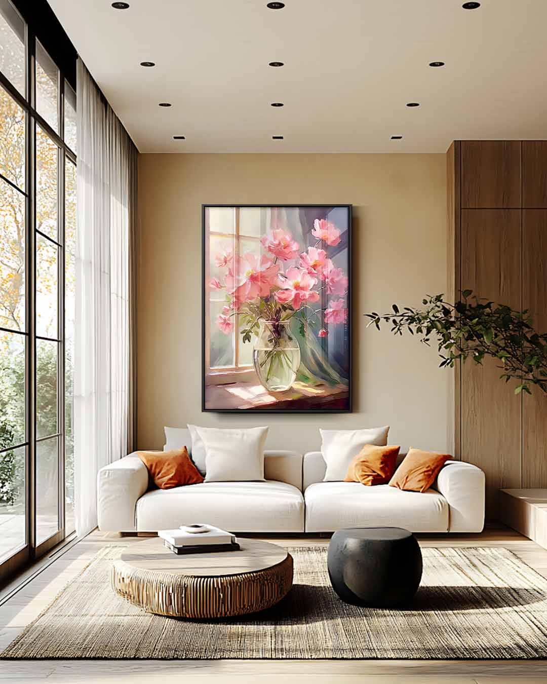 Zonnige Bloemenpracht Kunstwerk-canvas-dibond-plexiglas-wanddecoratie-WallArtistic