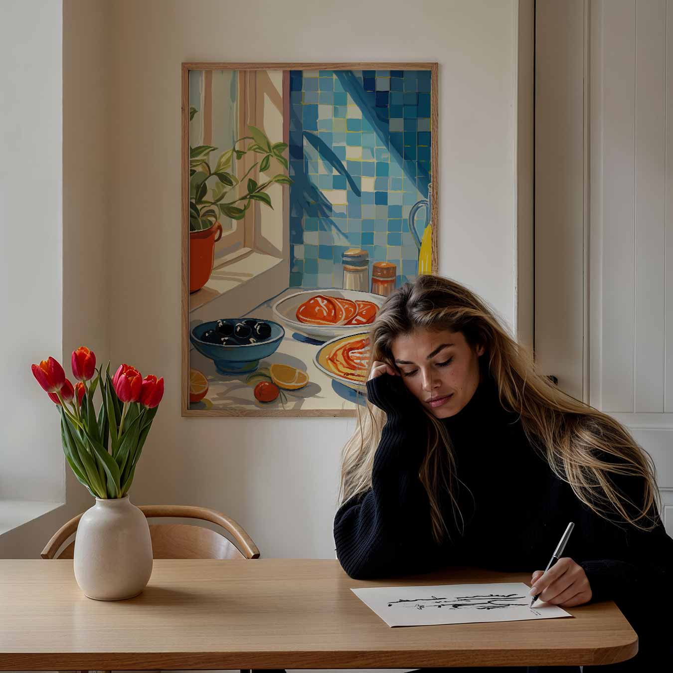 Mediterrane Keuken Charme Poster-WallArtistic