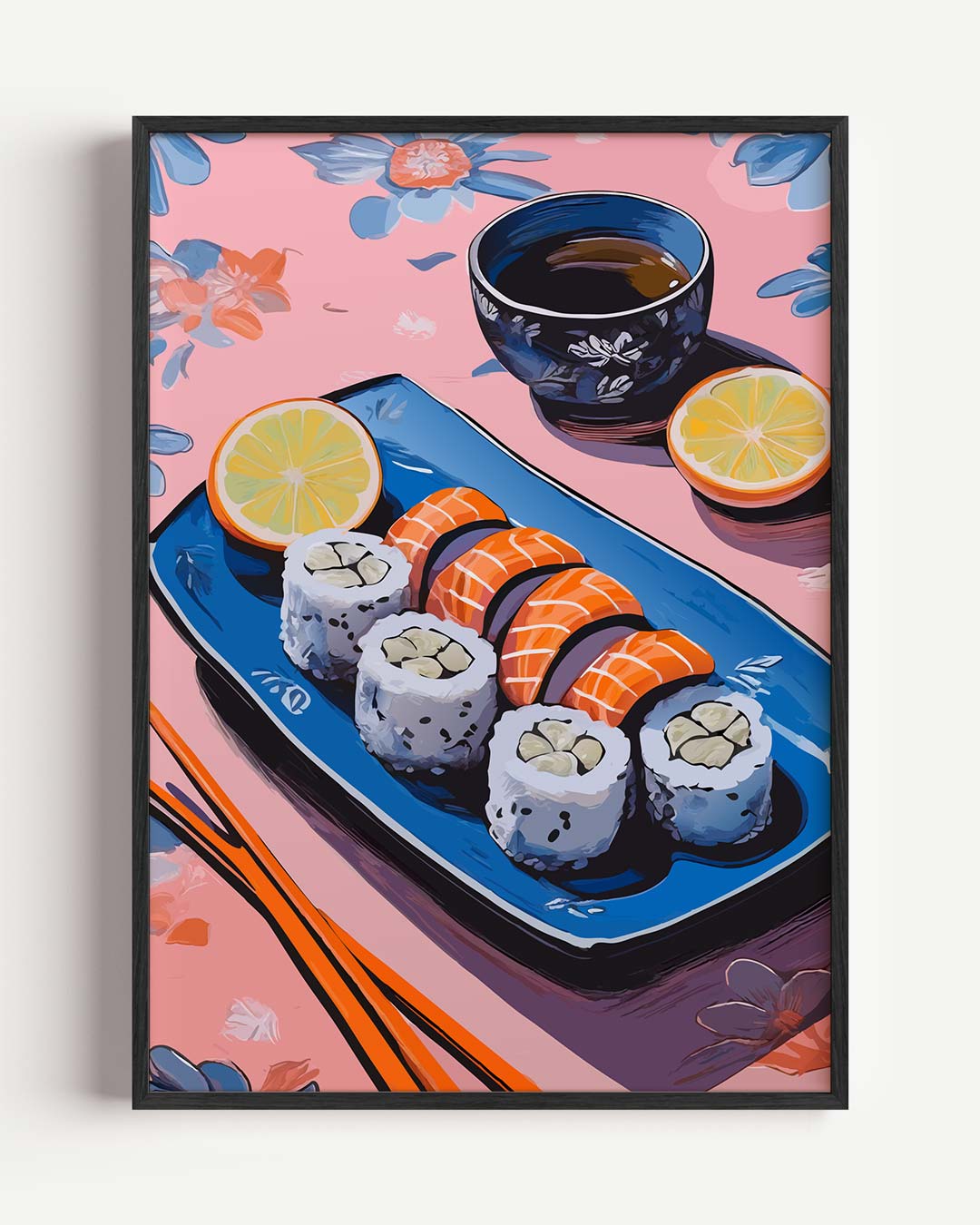 Stijlvolle Sushi Illustratie Poster-WallArtistic