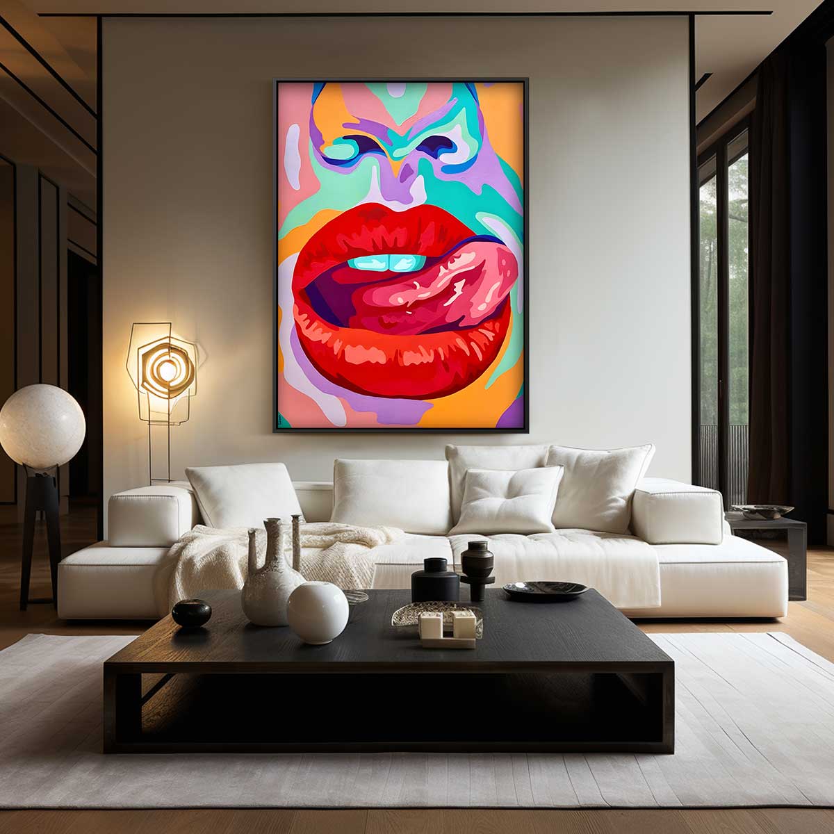 Kleurrijke Expressie van Verlangen Kunstwerk-canvas-dibond-plexiglas-wanddecoratie-WallArtistic