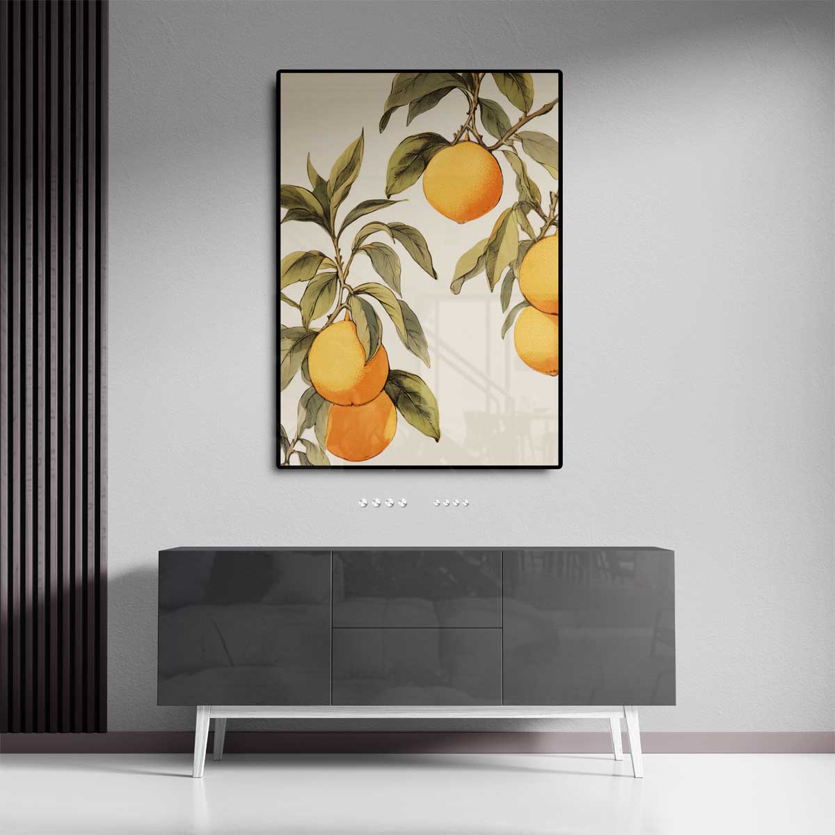 Citroenboom Illustratie Kunstwerk-canvas-dibond-plexiglas-wanddecoratie-WallArtistic