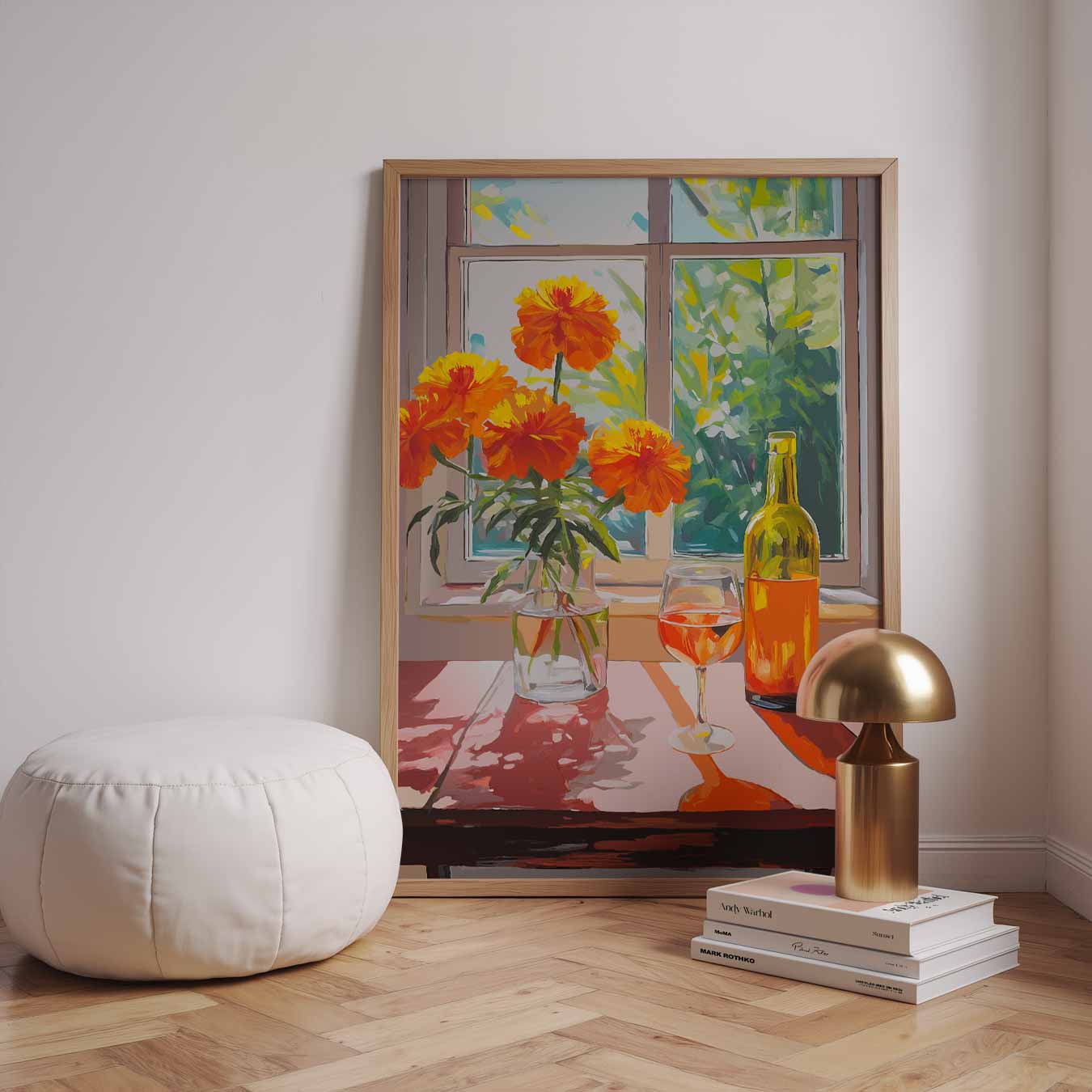 Zomerse Bloemen en Wijn Poster-WallArtistic