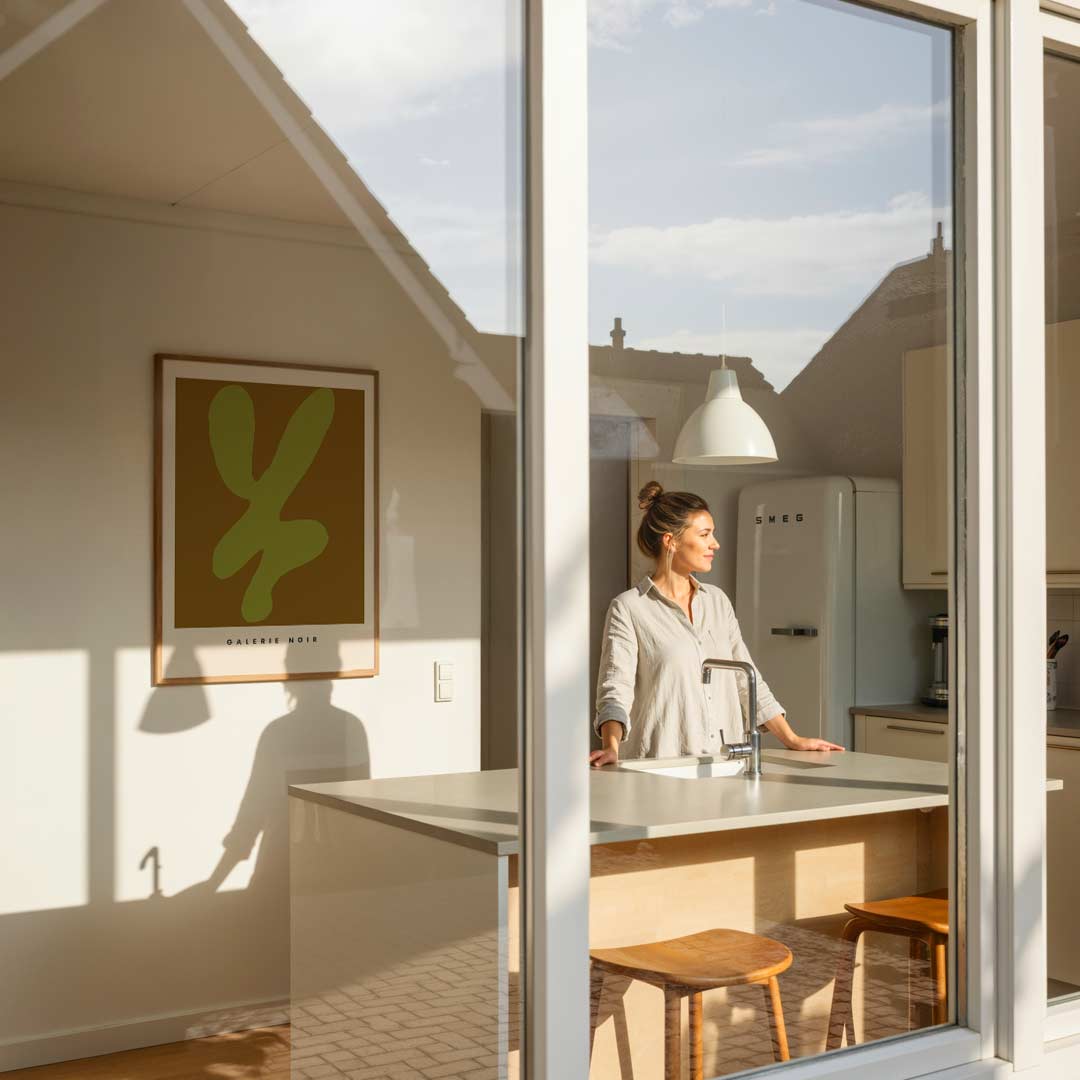 Abstrakte Groen-Bruine Kunstposter-WallArtistic