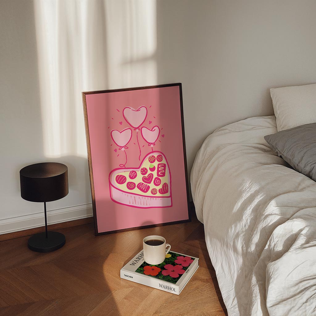 Hart en Chocolade Ballonnen Poster