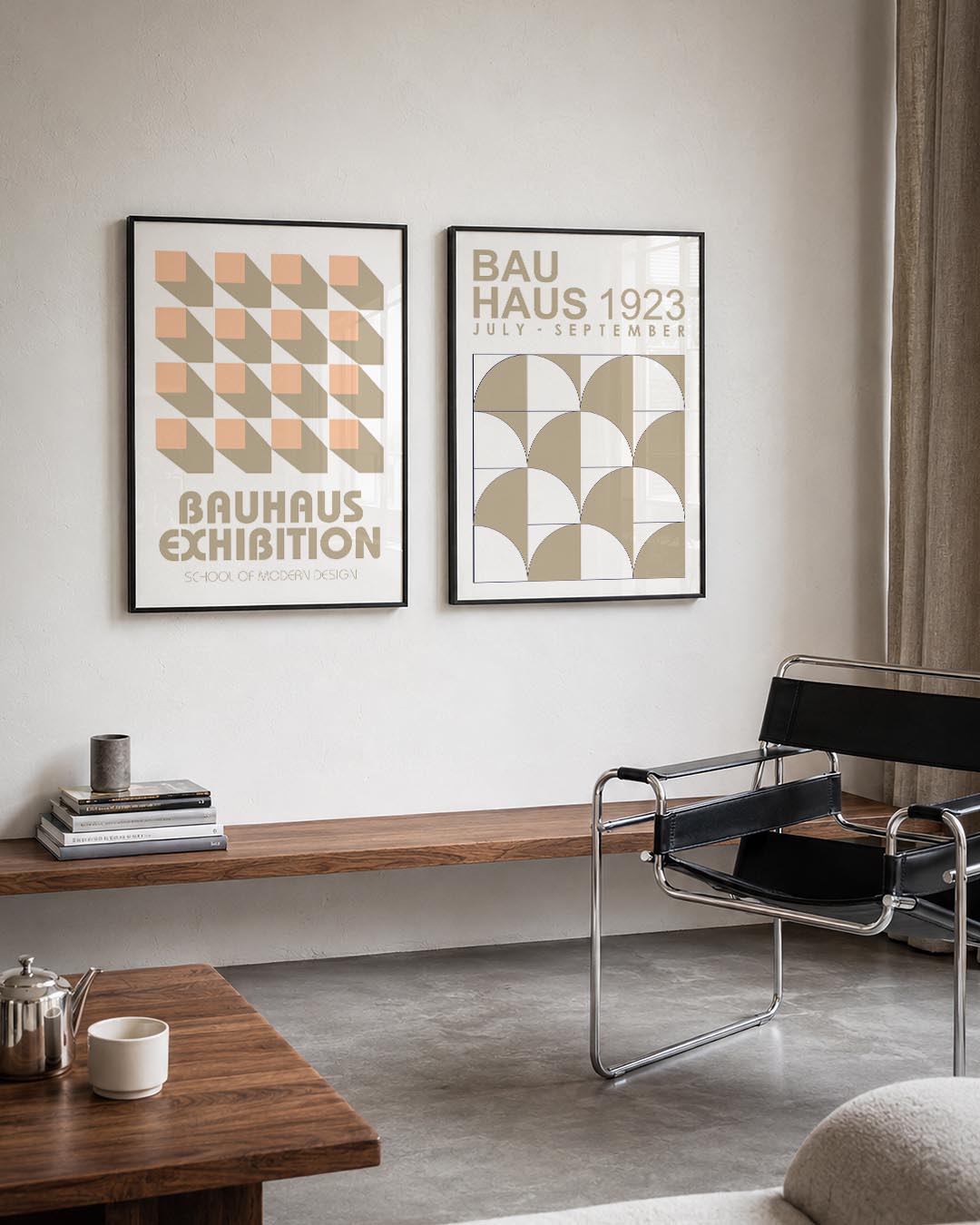 Schaduwpatroon en typografie Posterset