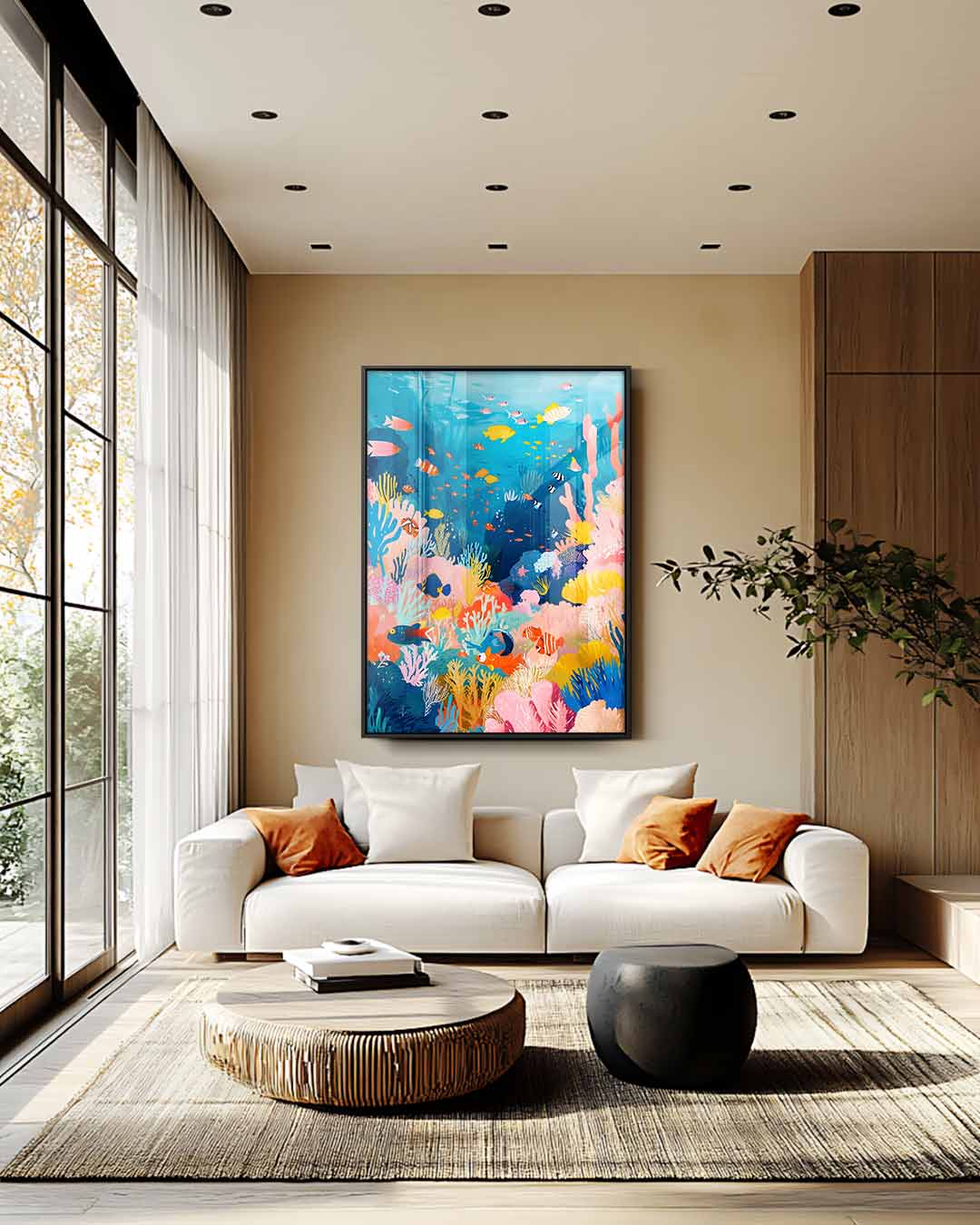 Kleurrijk Koraalrif Avontuur Kunstwerk-canvas-dibond-plexiglas-wanddecoratie-WallArtistic