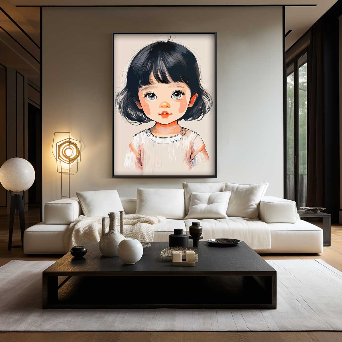Schattig Kinderportret in Zachte Kleuren Kunstwerk-canvas-dibond-plexiglas-wanddecoratie-WallArtistic