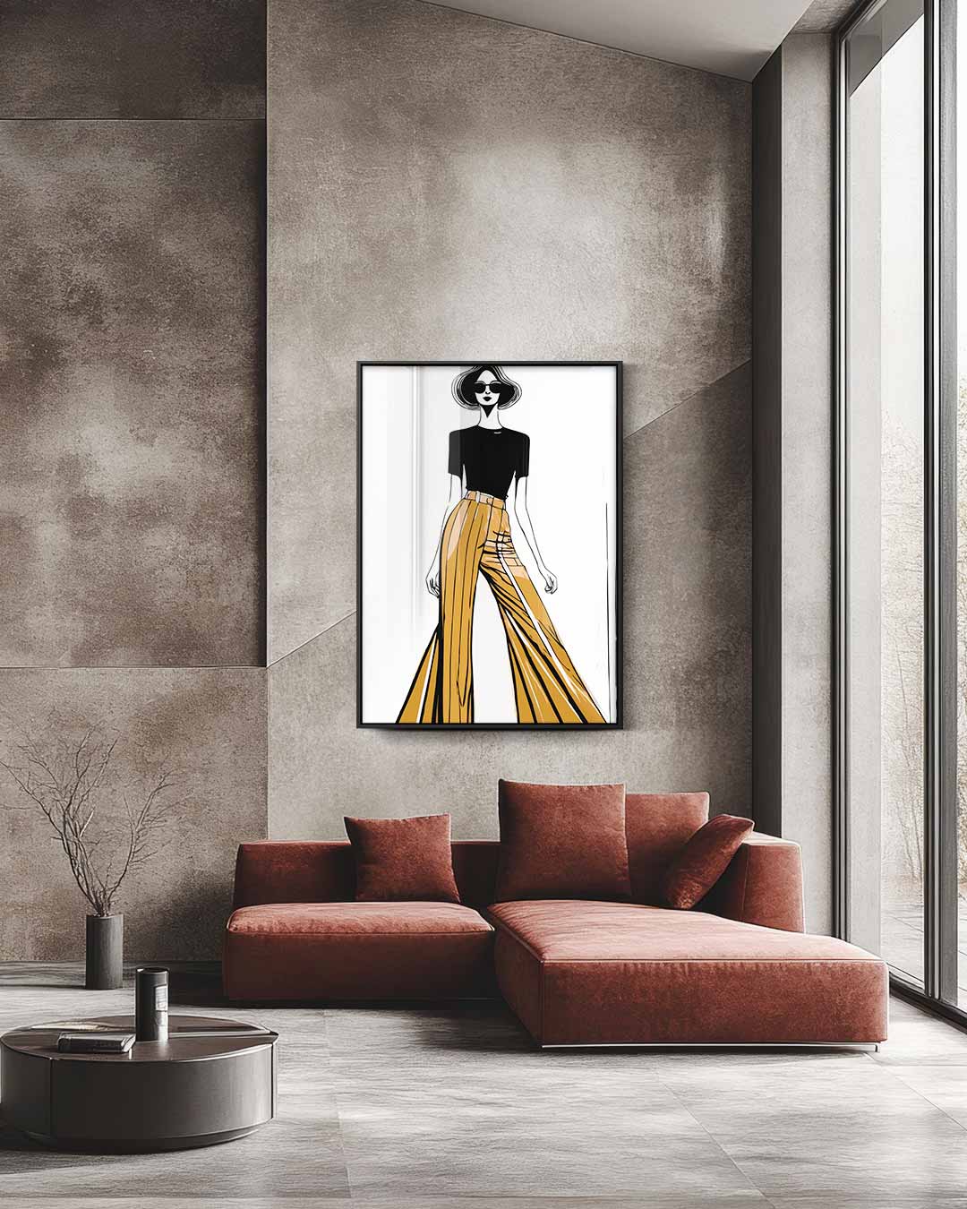 Elegante Mode-Illustratie Kunstwerk-canvas-dibond-plexiglas-wanddecoratie-WallArtistic