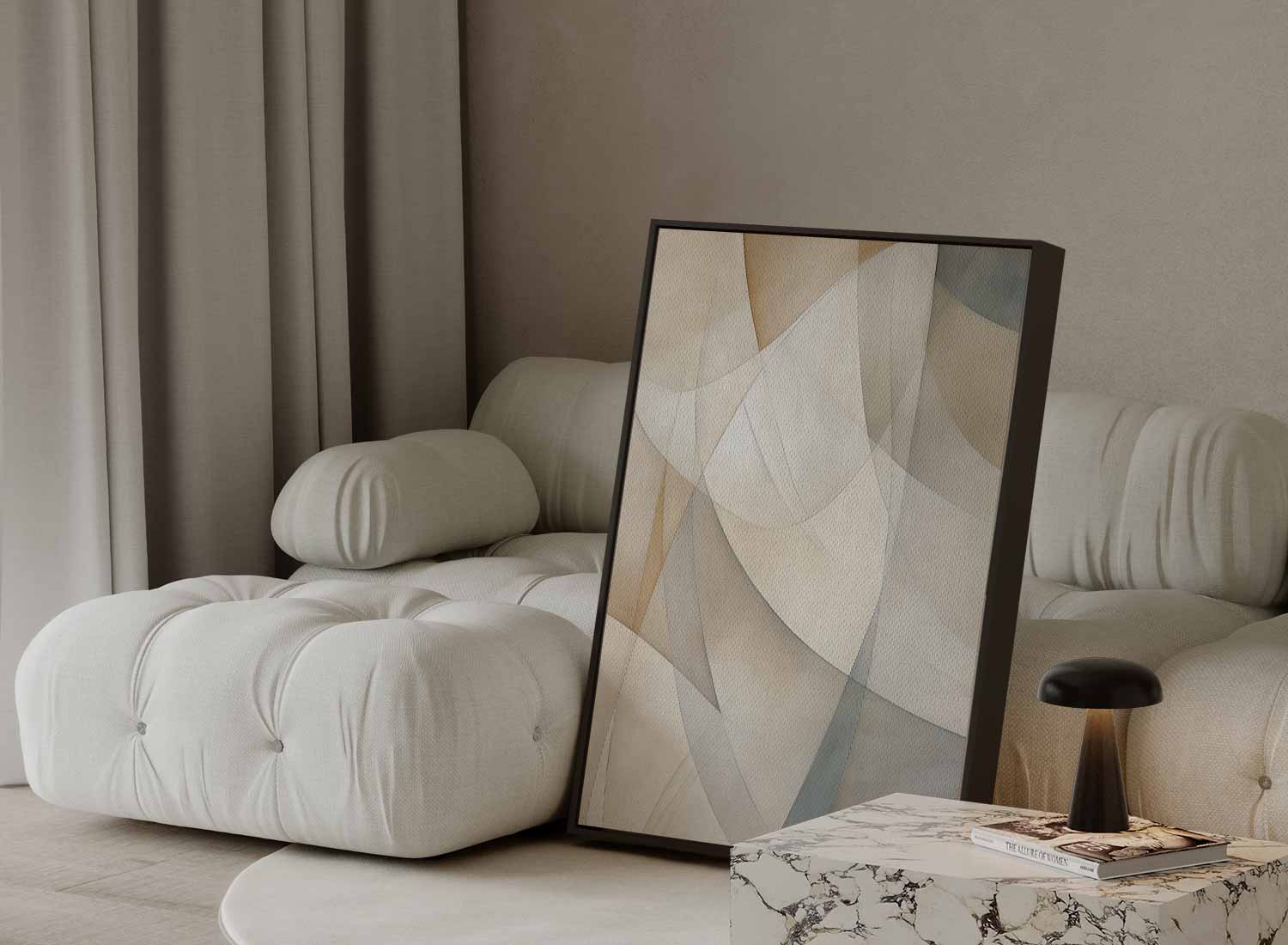 Harmonische Abstractie in Aardetinten Kunstwerk-canvas-dibond-plexiglas-wanddecoratie-WallArtistic