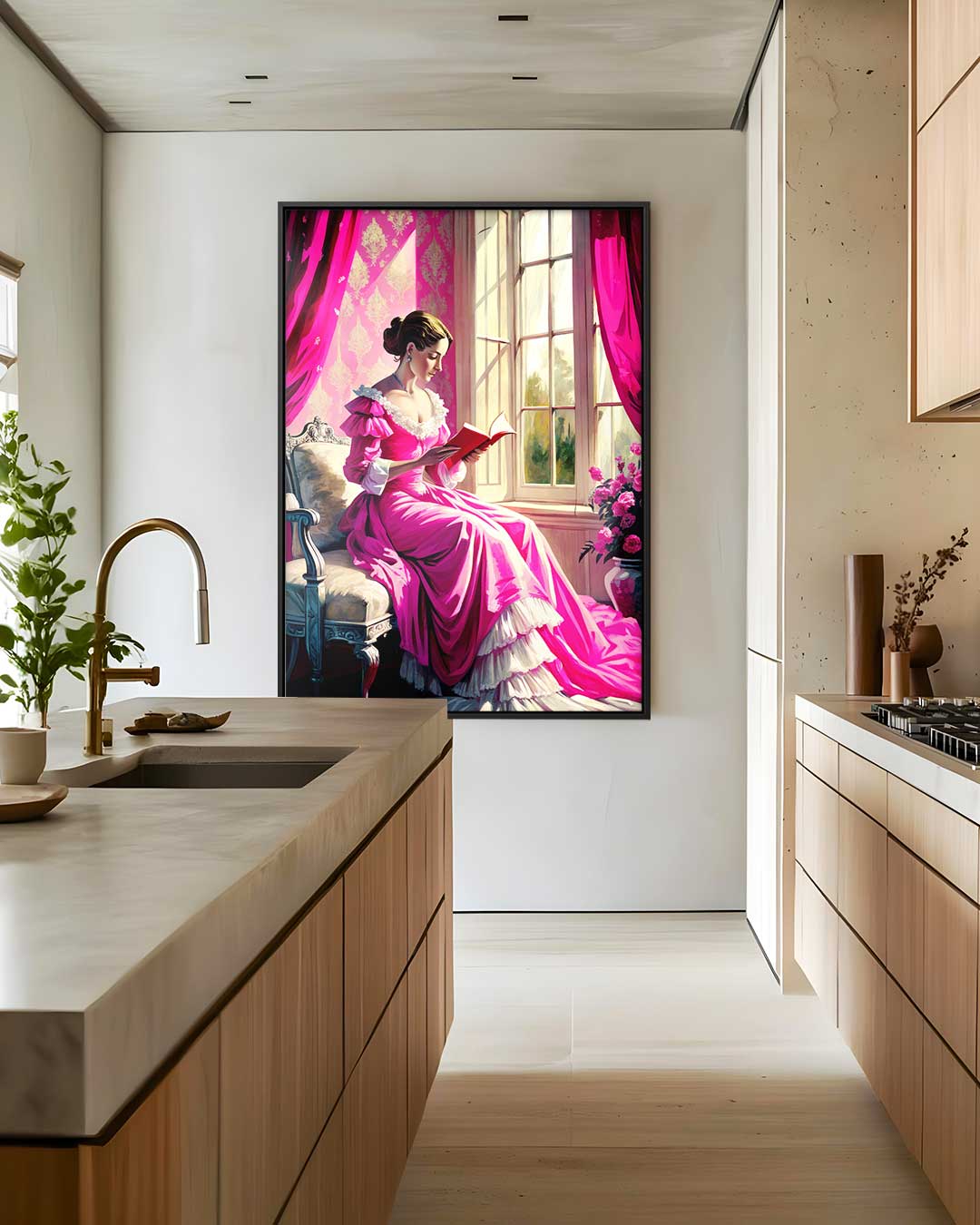 Leesplezier bij het Raam Kunstwerk-canvas-dibond-plexiglas-wanddecoratie-WallArtistic