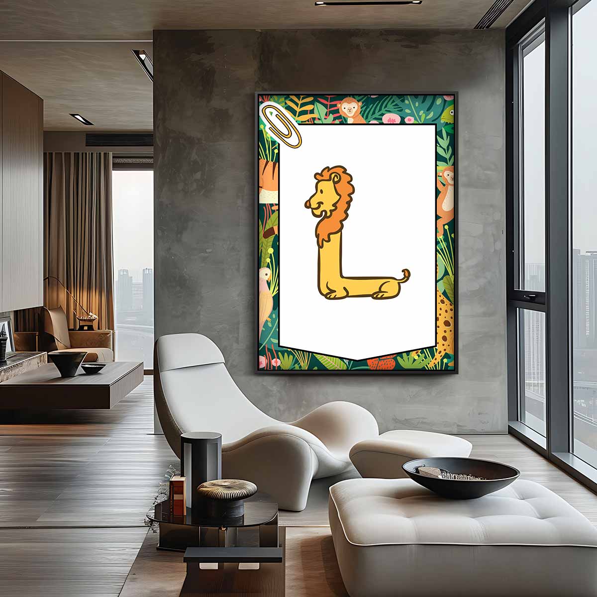 Leeuw Alfabet Kunstwerk Kunstwerk-canvas-dibond-plexiglas-wanddecoratie-WallArtistic