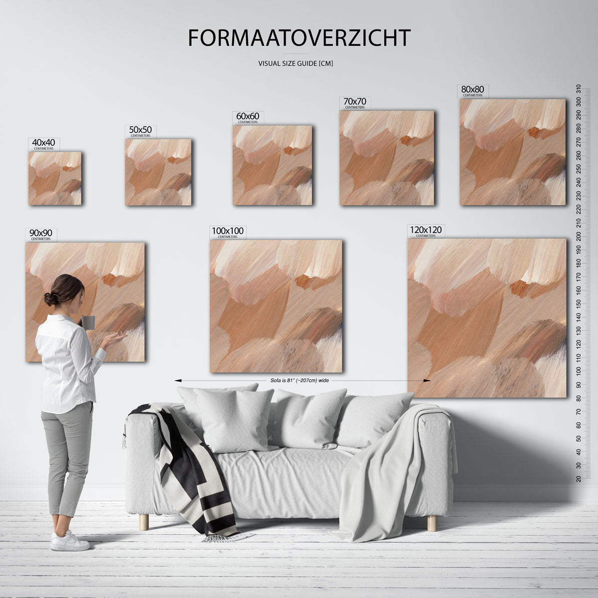 Abstracte penseelstreken Poster