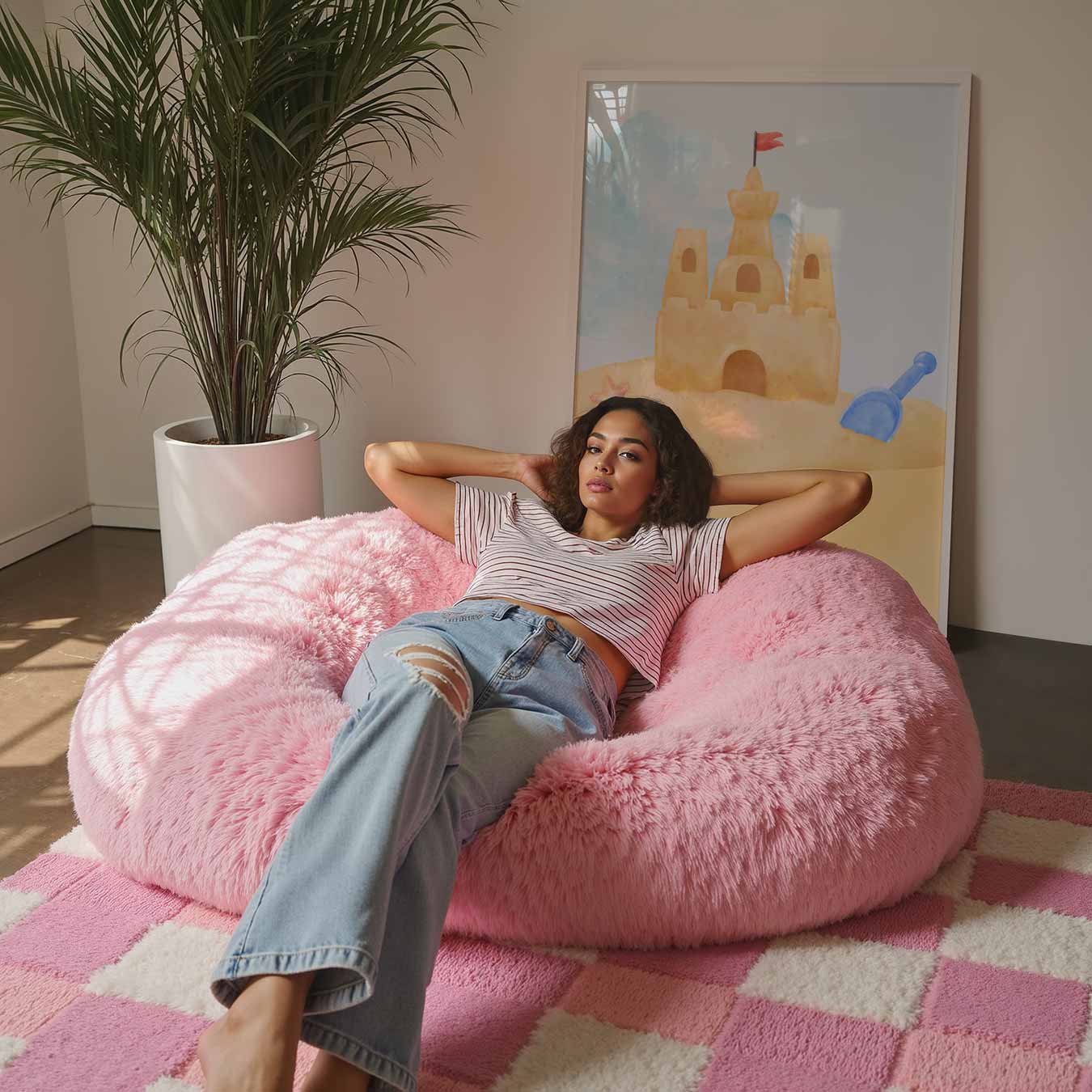 Zomers Zandkasteel Illustratie Poster-WallArtistic