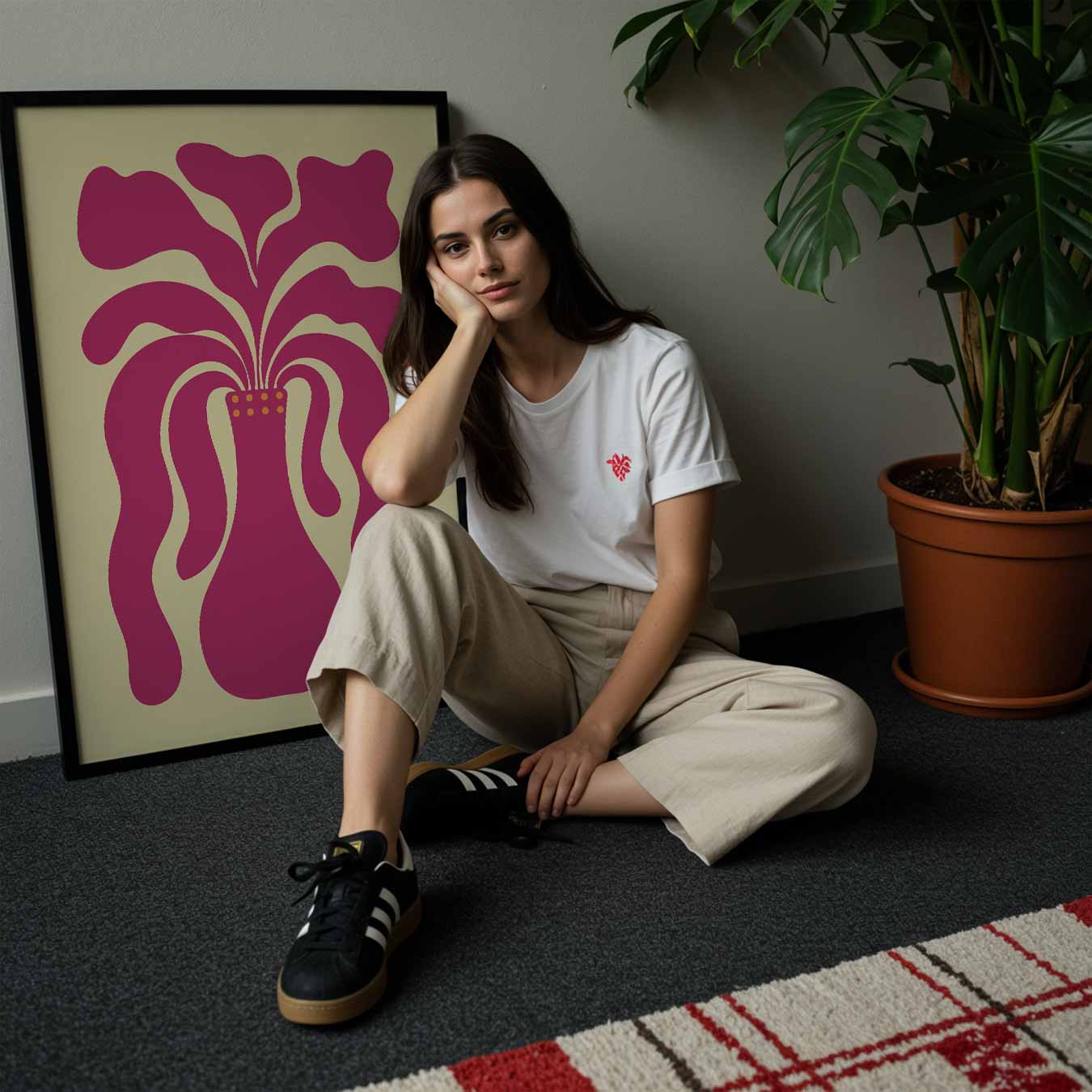 Speelse Vaasvorm Illustratie Poster-WallArtistic