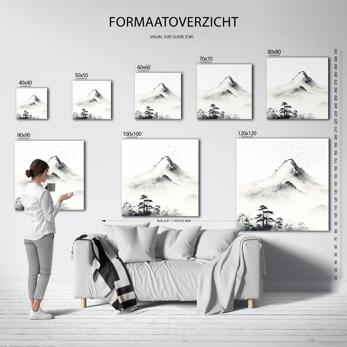 Berglandschap met mist Poster