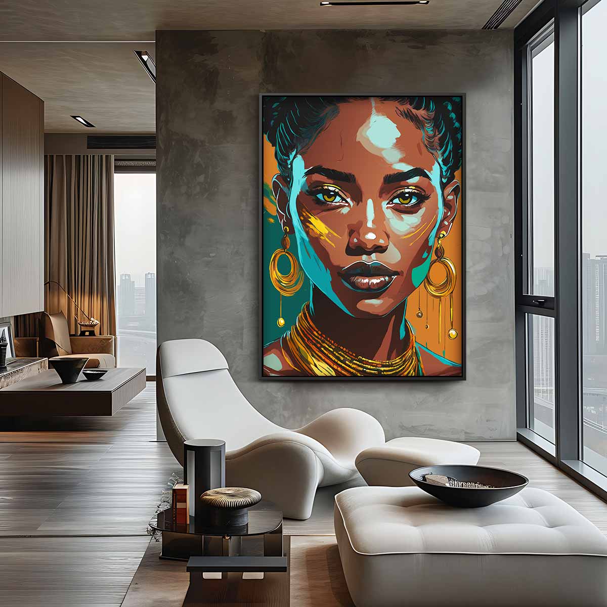 Kleurrijke Portretmagie Kunstwerk-canvas-dibond-plexiglas-wanddecoratie-WallArtistic