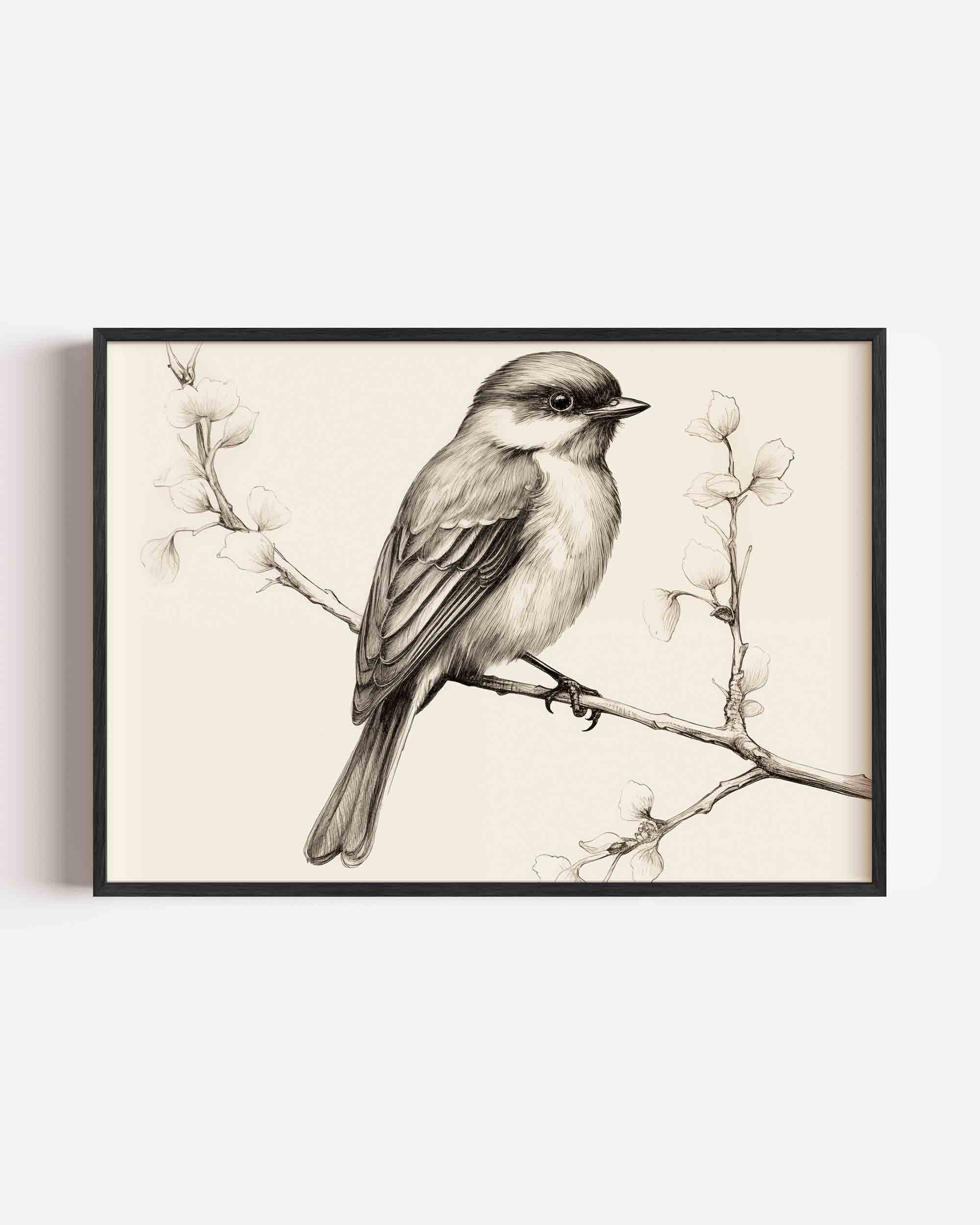 Vogel op tak Poster