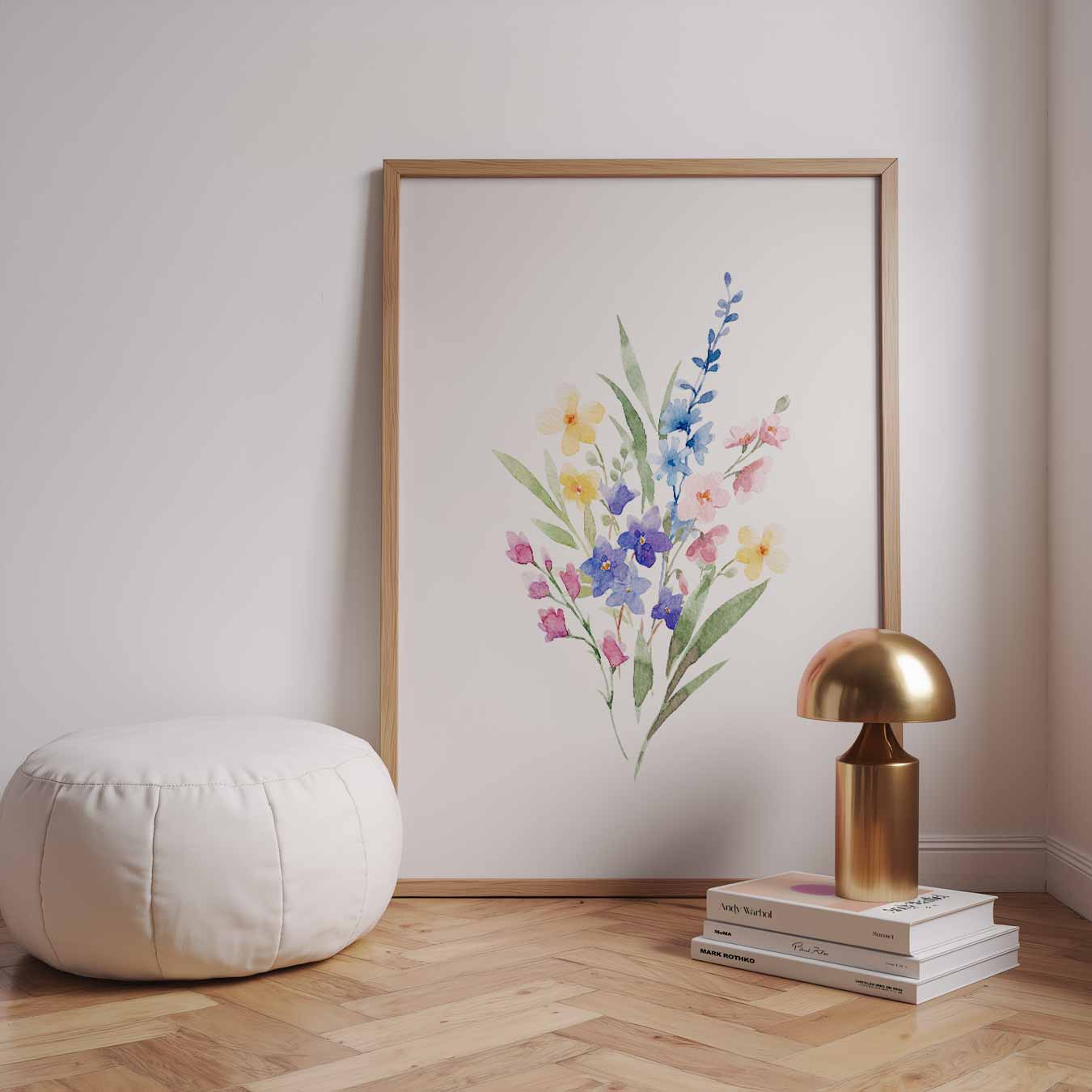 Bloemenpracht Waterverfschilderij Poster-WallArtistic