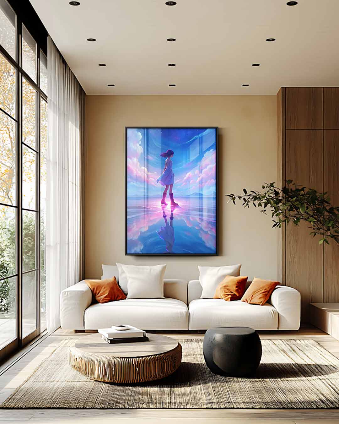 Dromerige Wandeling Onder de Sterren Kunstwerk-canvas-dibond-plexiglas-wanddecoratie-WallArtistic