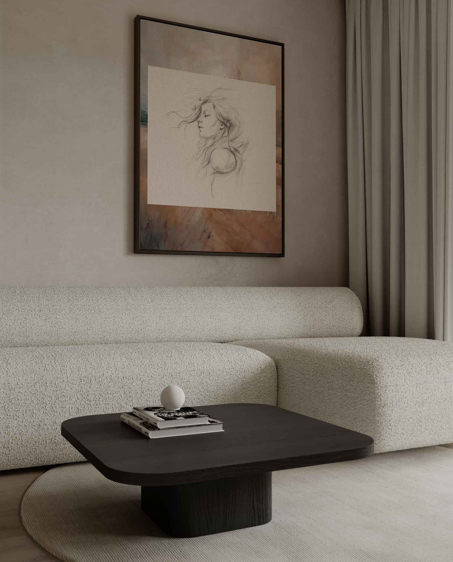 Dromerig Portret Kunstwerk-canvas-dibond-plexiglas-wanddecoratie-WallArtistic