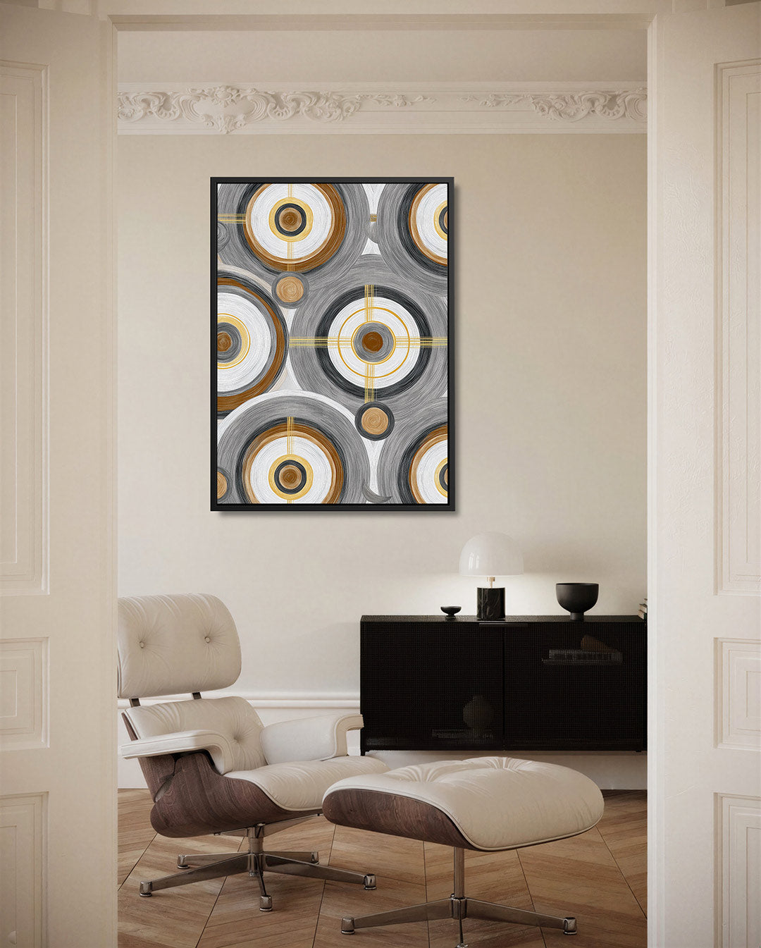 Cirkelpatroon met lijnen Kunstwerk