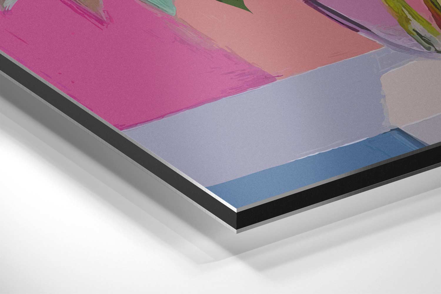 Vrolijke Bloemenpracht in Vaasje Kunstwerk-canvas-dibond-plexiglas-wanddecoratie-WallArtistic
