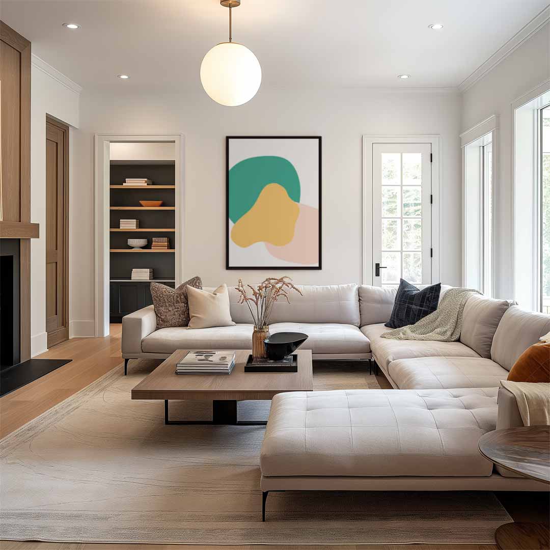 Speelse Kleuren Vormen Kunstwerk-canvas-dibond-plexiglas-wanddecoratie-WallArtistic