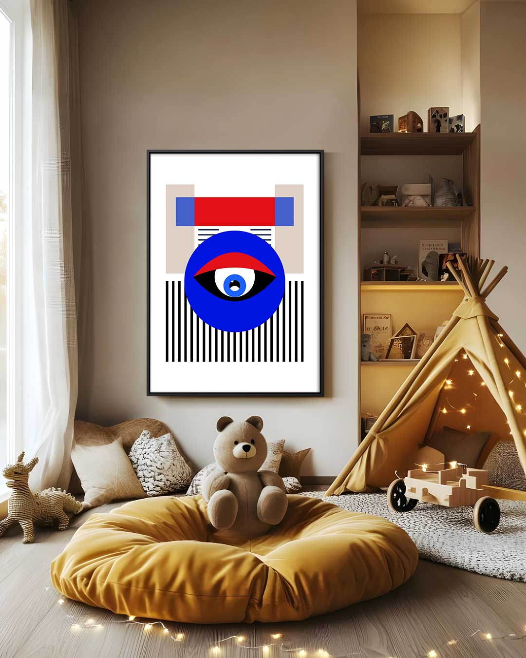 Modern Geometrisch Oogkunstwerk Kunstwerk-canvas-dibond-plexiglas-wanddecoratie-WallArtistic