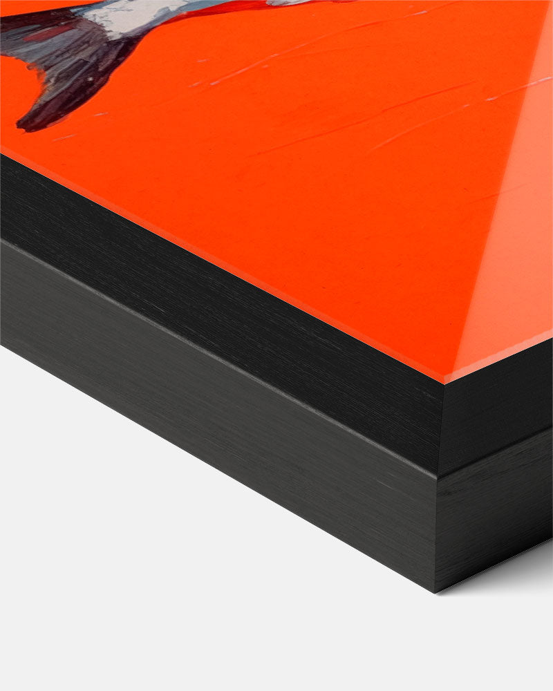 Vier Visjes op een Rijk Oranje Canvas Poster-WallArtistic