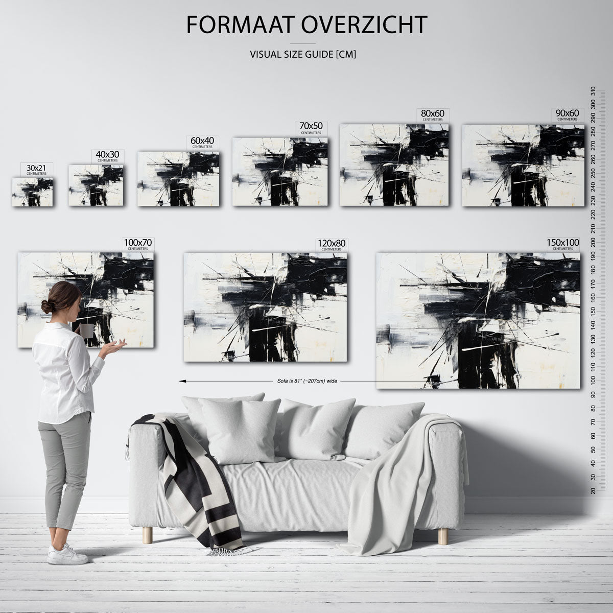 Abstracte zwart wit Poster
