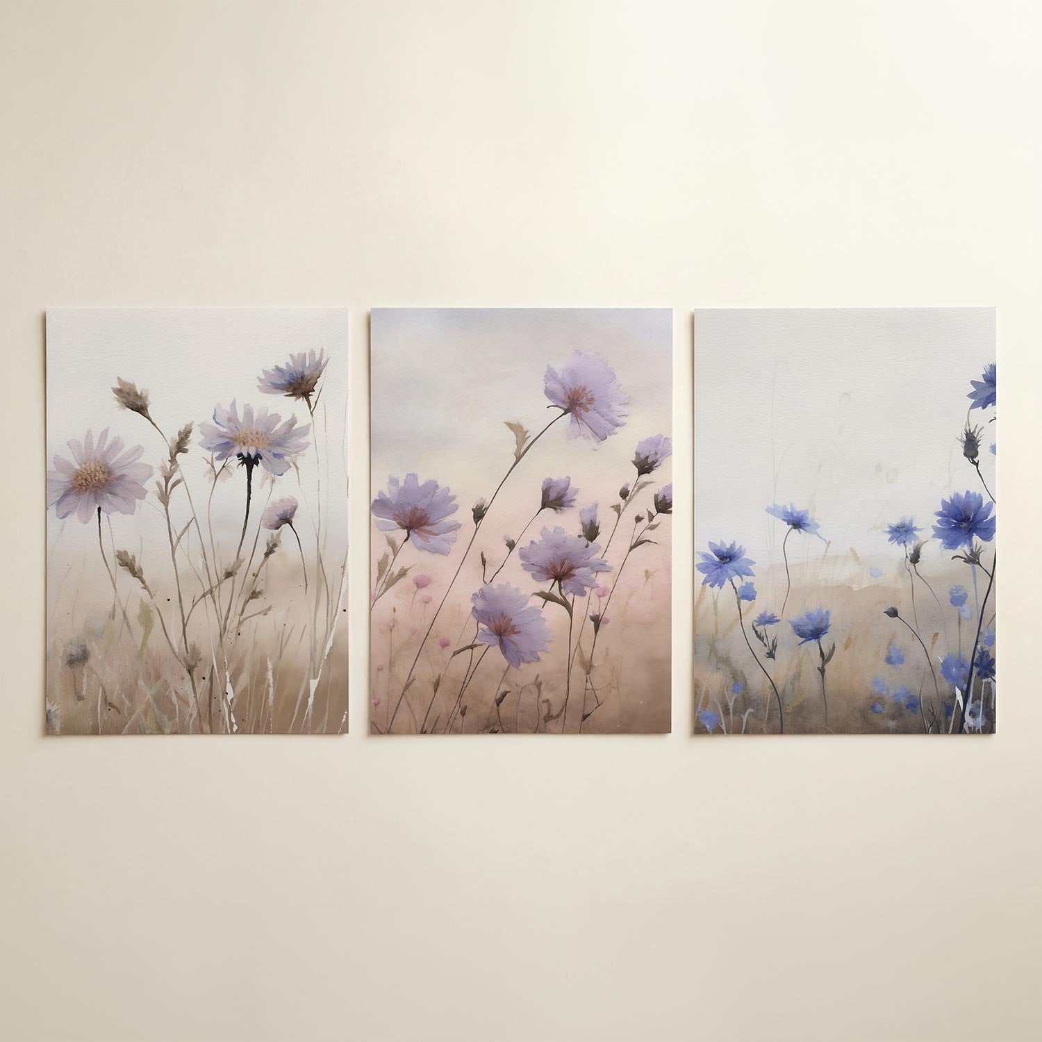 Bloemige zachtte Posterset
