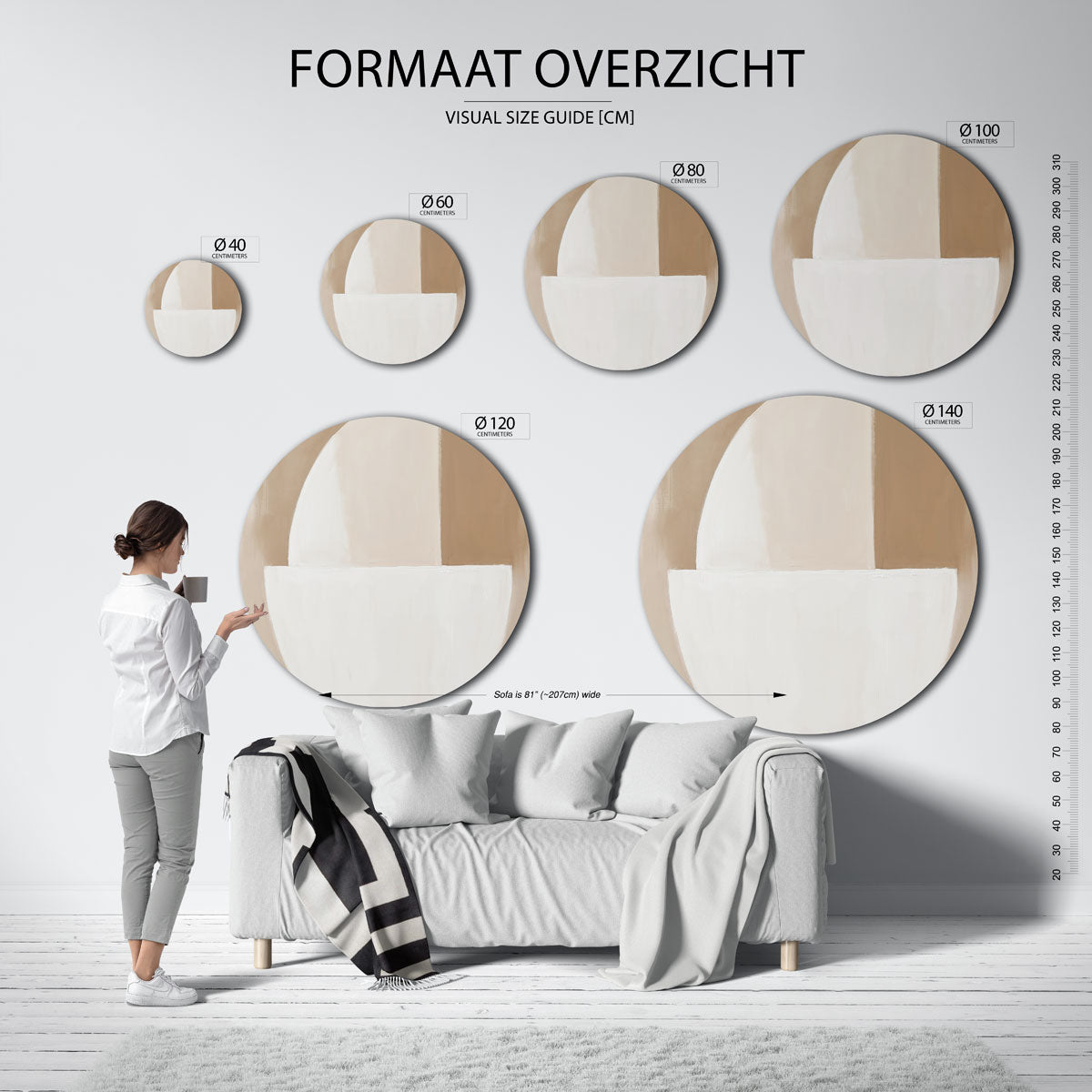 Abstracte vormen Muurcirkel