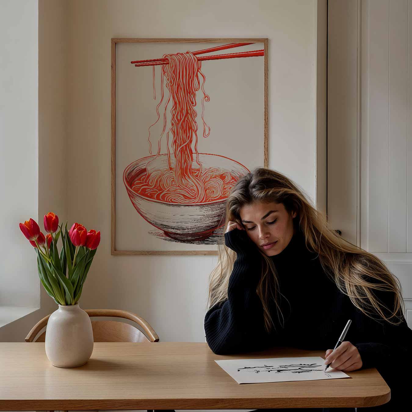 Stijlvolle Rode Ramen Poster