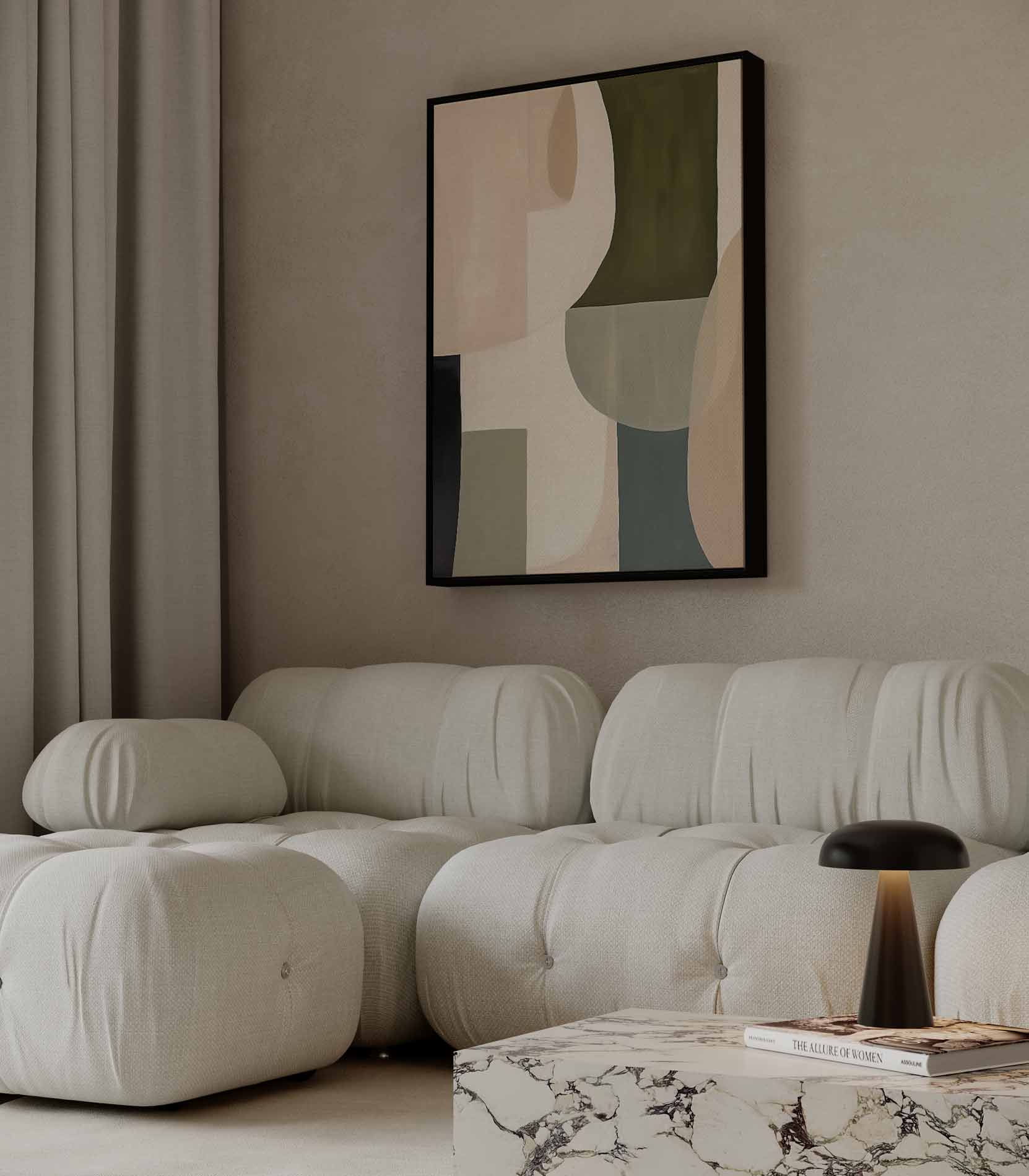 Abstracte Harmonie in Aardetinten Kunstwerk-canvas-dibond-plexiglas-wanddecoratie-WallArtistic