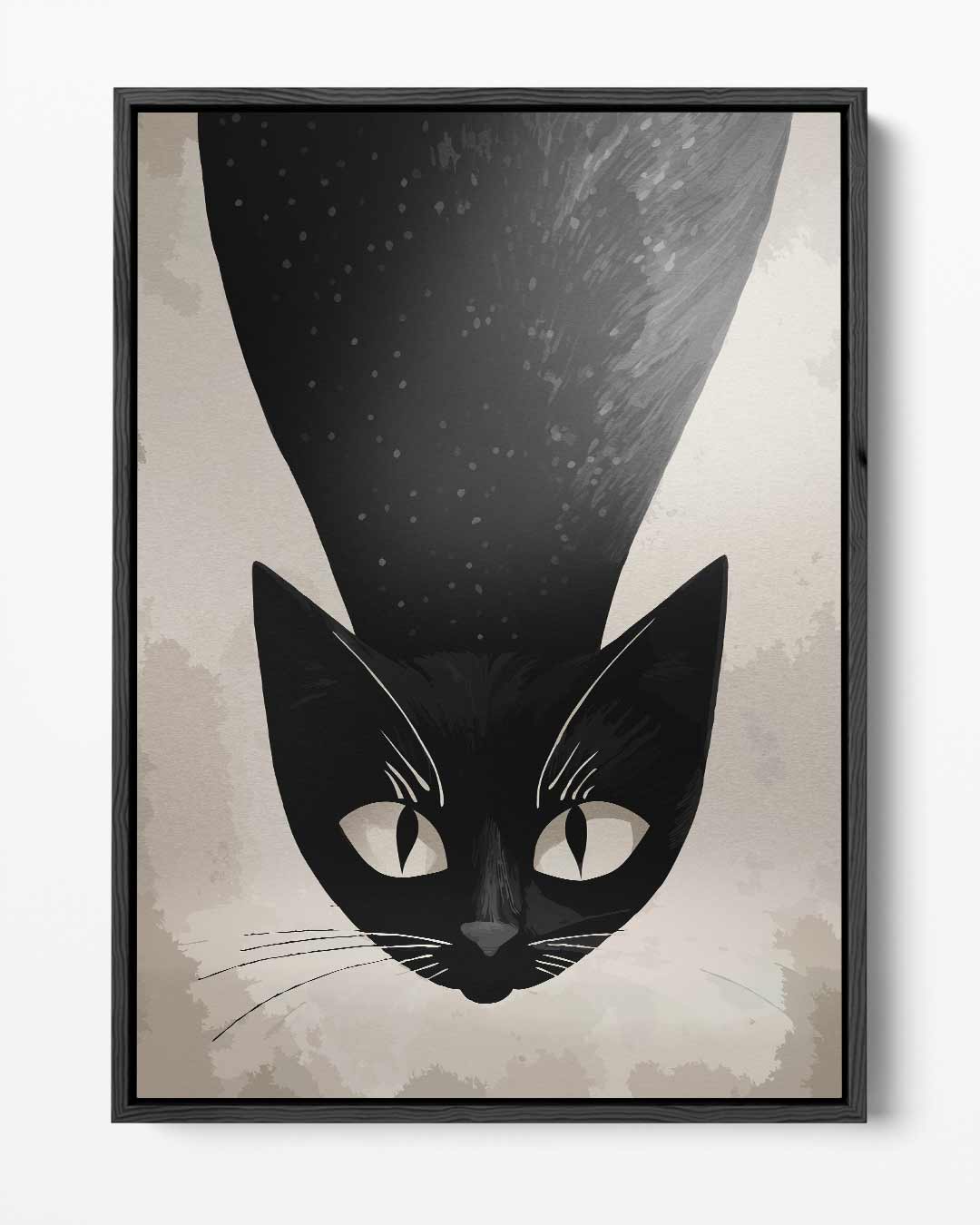 Mystieke Kat in Zwart-Wit Kunstwerk-canvas-dibond-plexiglas-wanddecoratie-WallArtistic