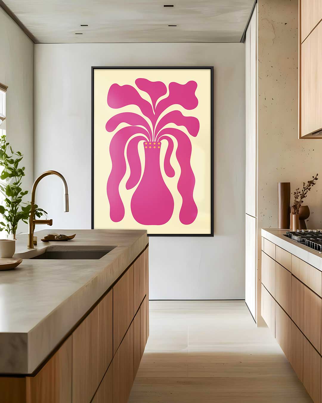 Abstracte Vaas met Organische Vormen Kunstwerk-canvas-dibond-plexiglas-wanddecoratie-WallArtistic