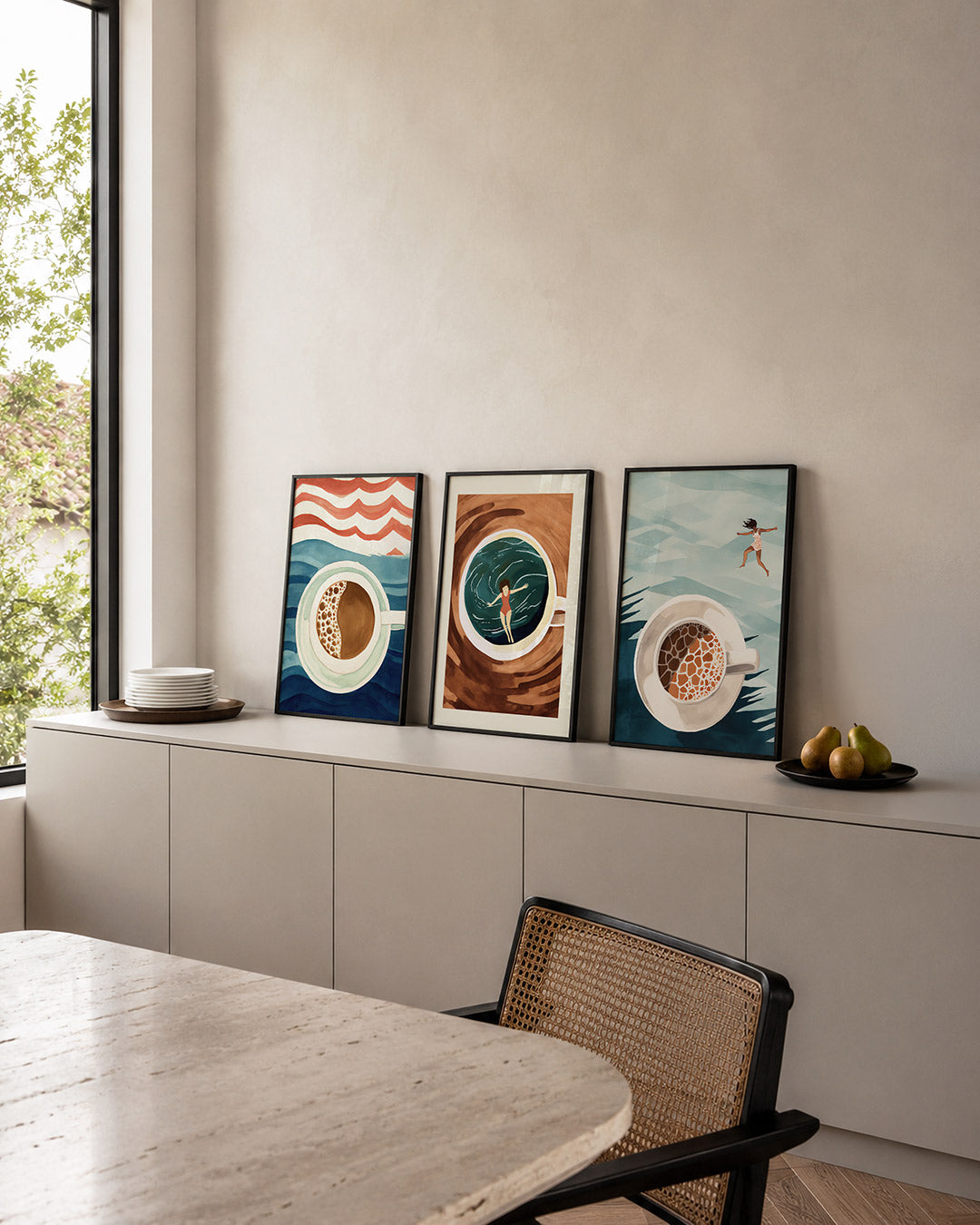 Golvend kleurenspel Posterset