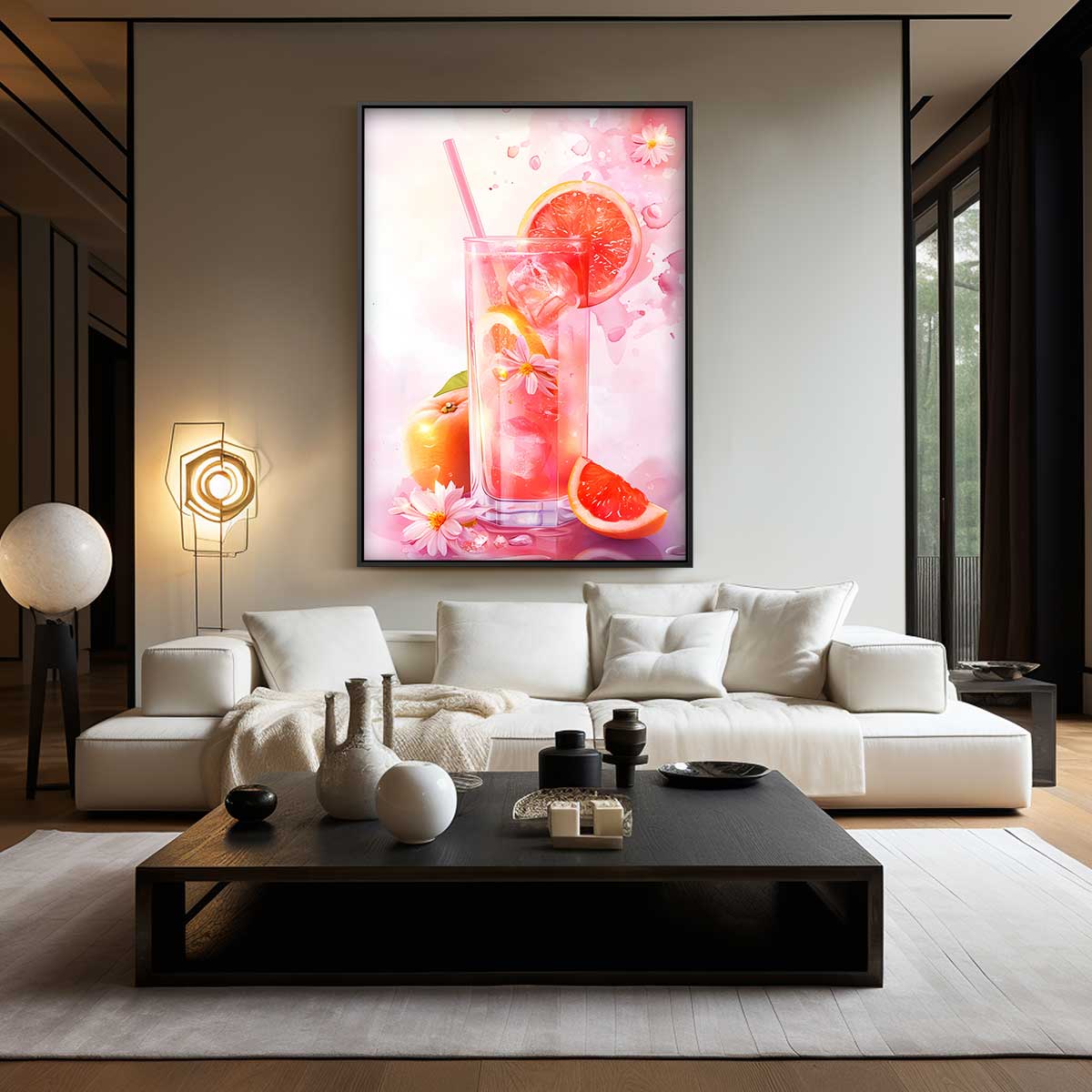 Zomerse Grapefruit Verfrissing Kunstwerk-canvas-dibond-plexiglas-wanddecoratie-WallArtistic