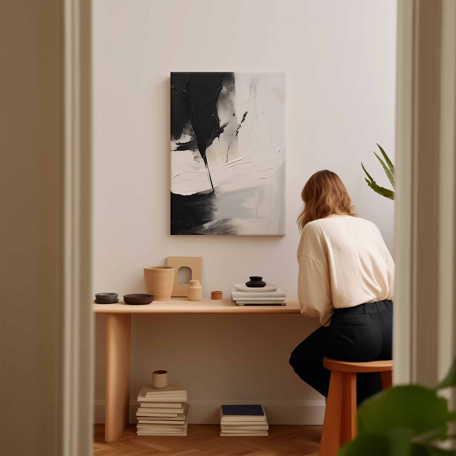 Contrasten in Abstractie Kunstwerk-canvas-dibond-plexiglas-wanddecoratie-WallArtistic