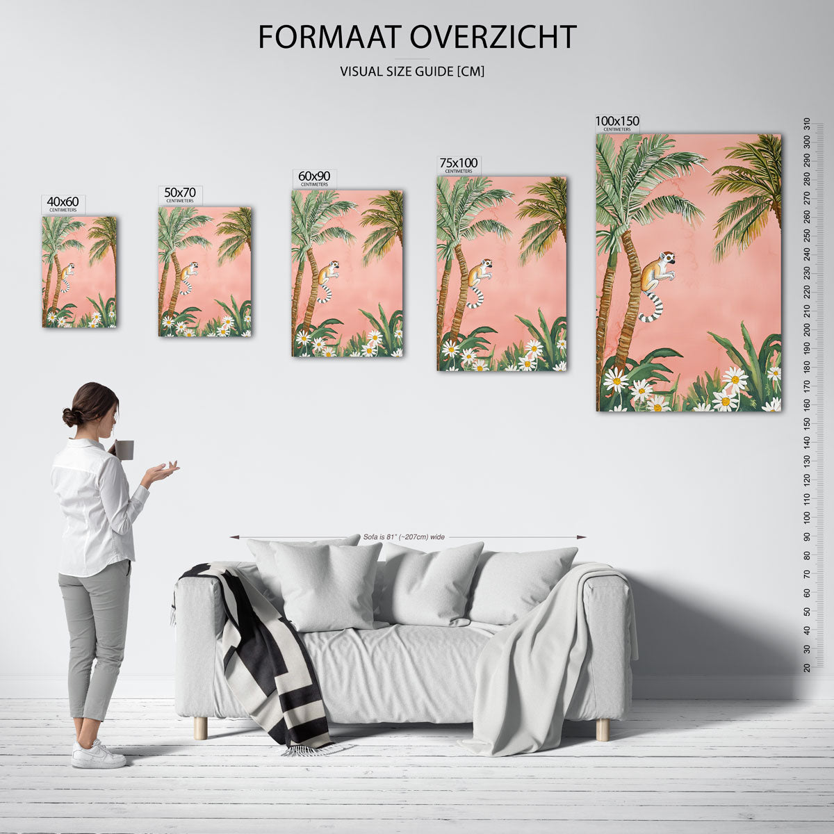 Tropische lemur Kunstwerk