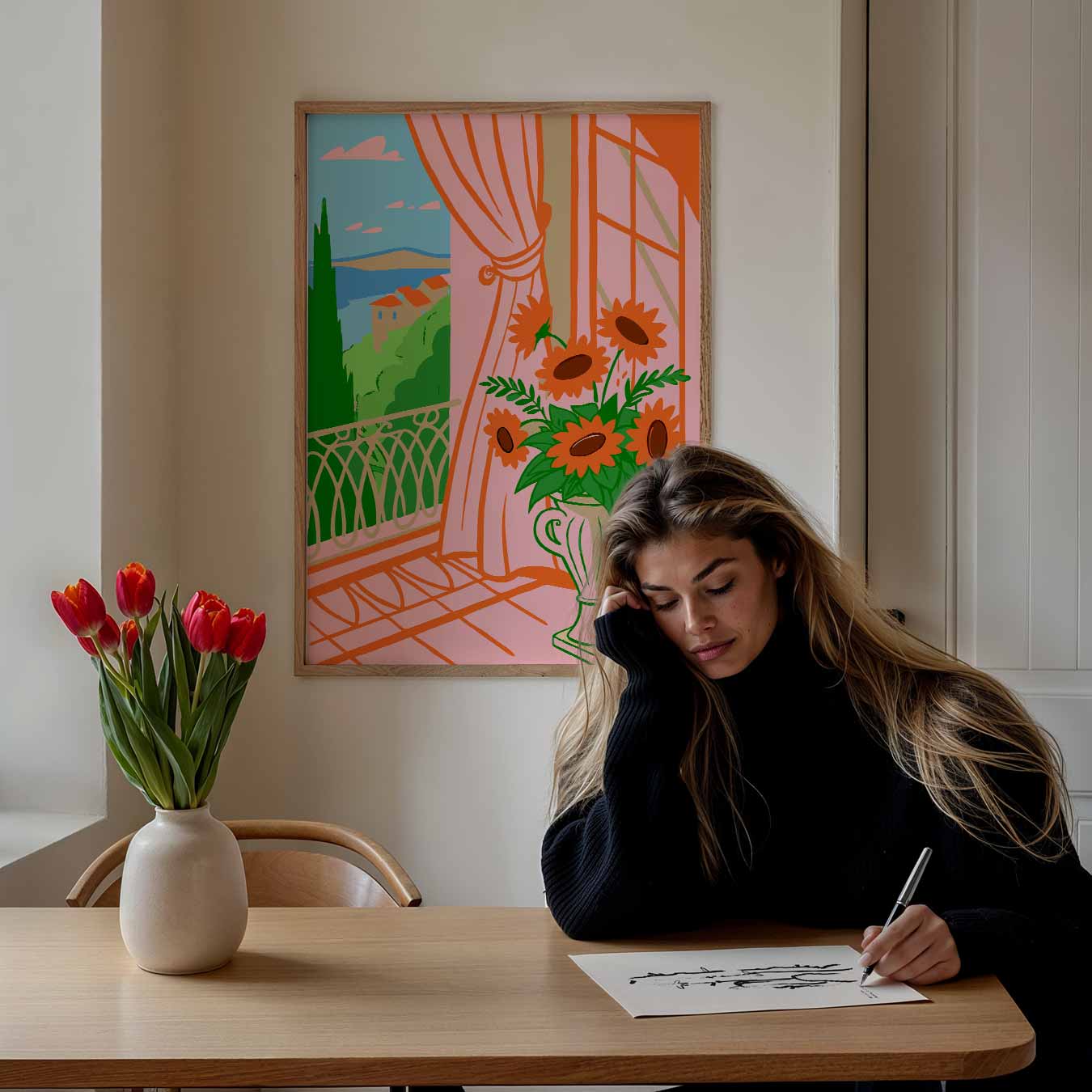Zonnige Droomlandschap Poster