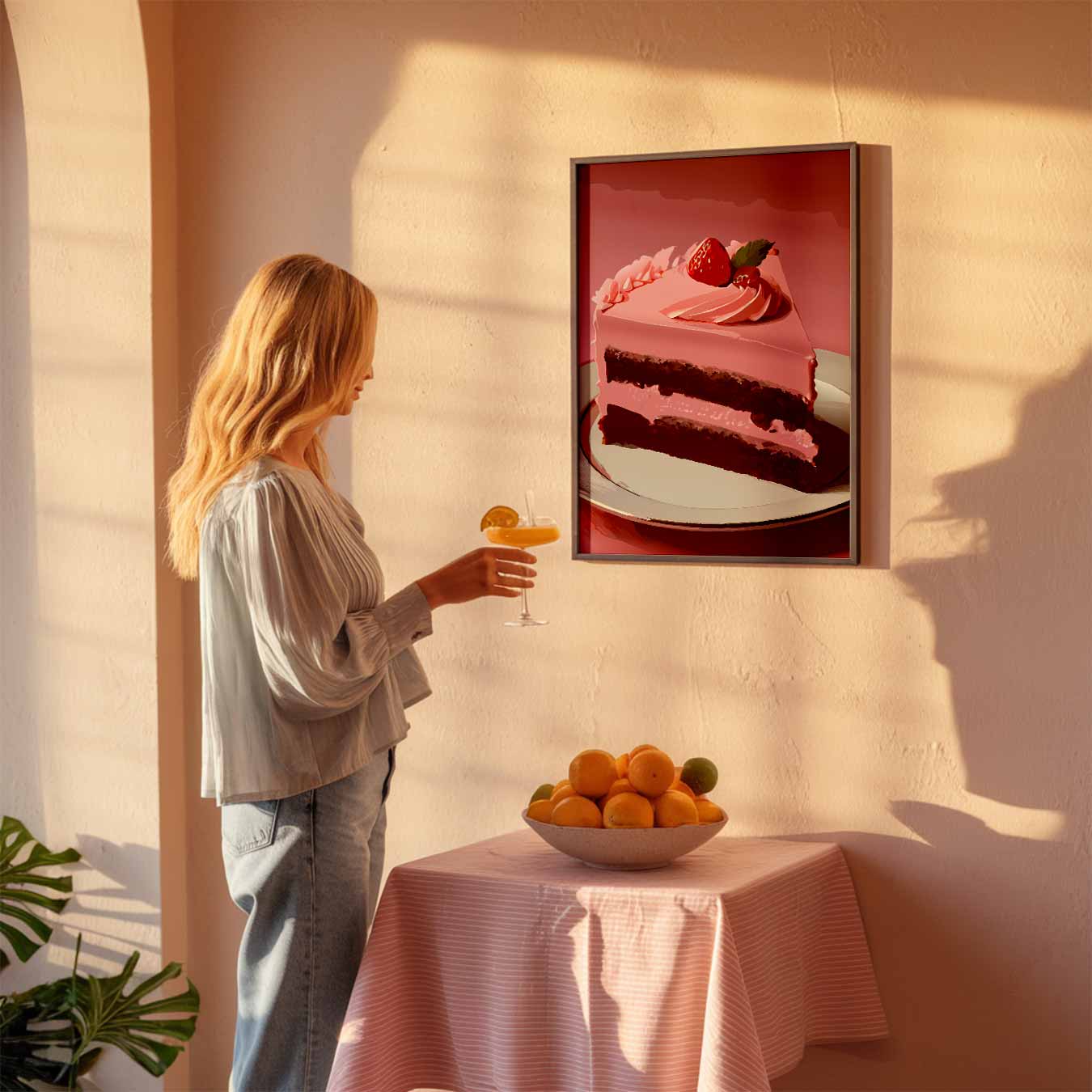 Zoete Verleiding Aardbeien Taart Poster