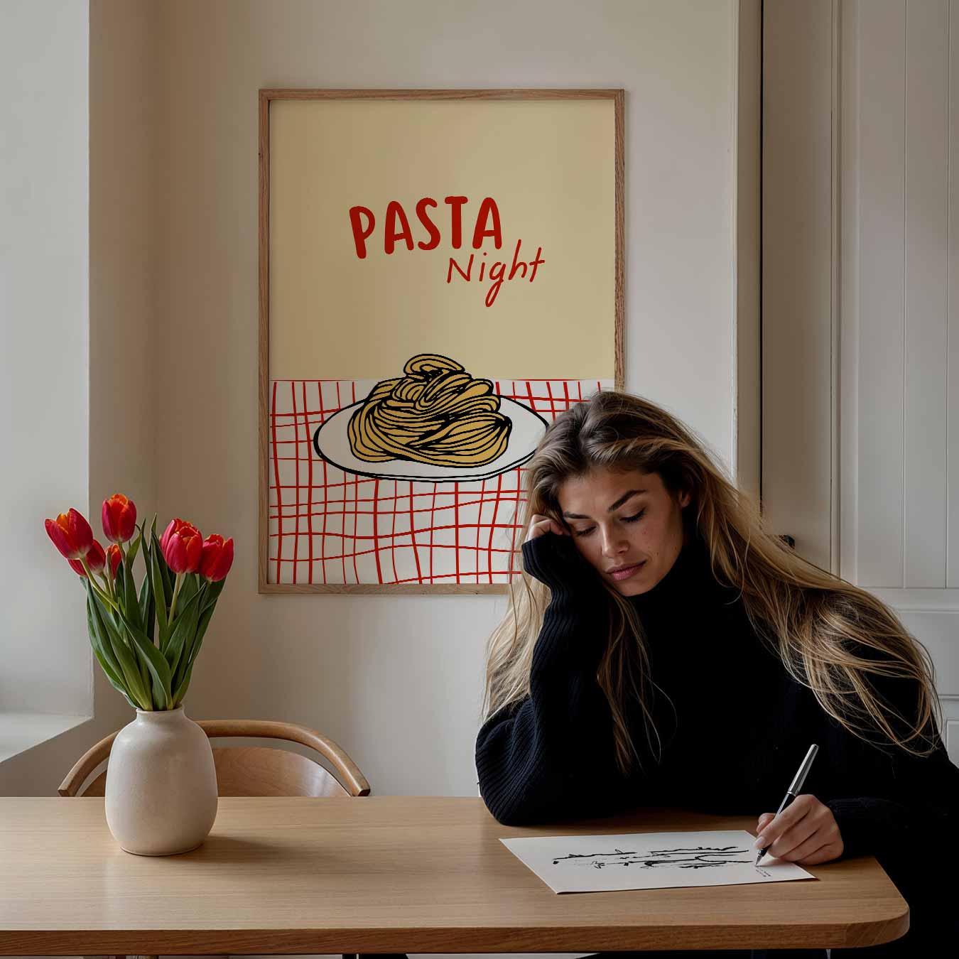 Pasta Night Poster-WallArtistic