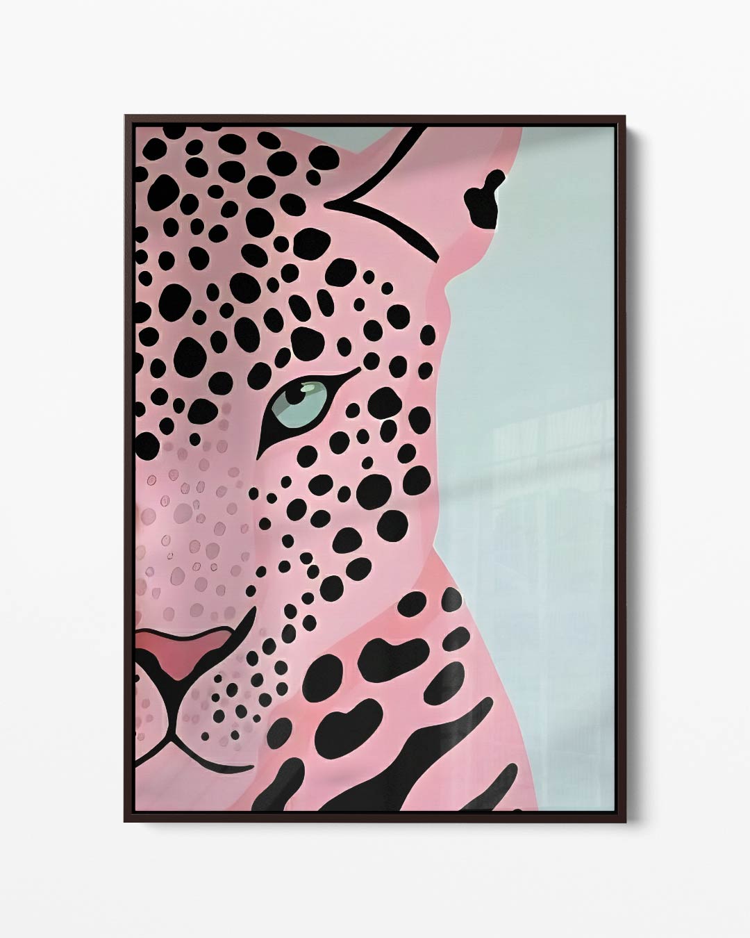 Roze Luipaard Pop Art Kunstwerk-canvas-dibond-plexiglas-wanddecoratie-WallArtistic